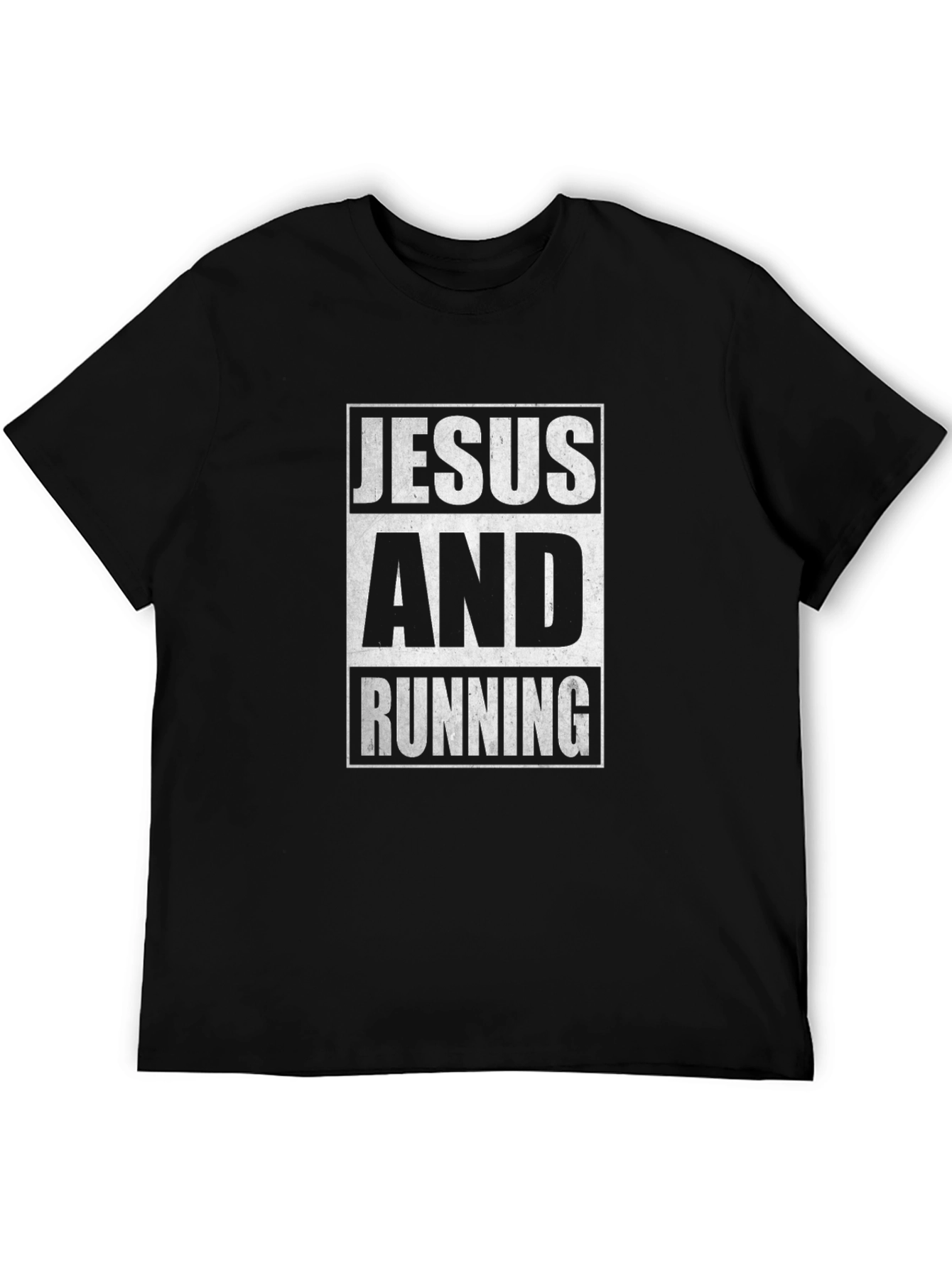 Jesus and Running Graphic Tee - Black