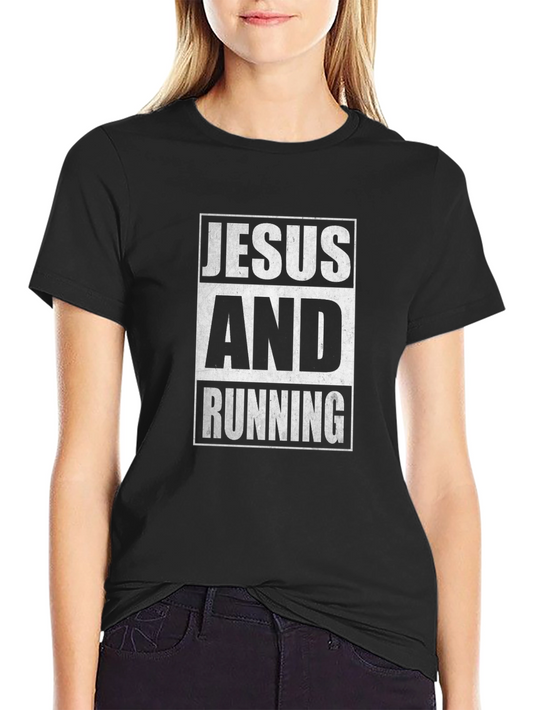 Jesus and Running Graphic Tee - Black