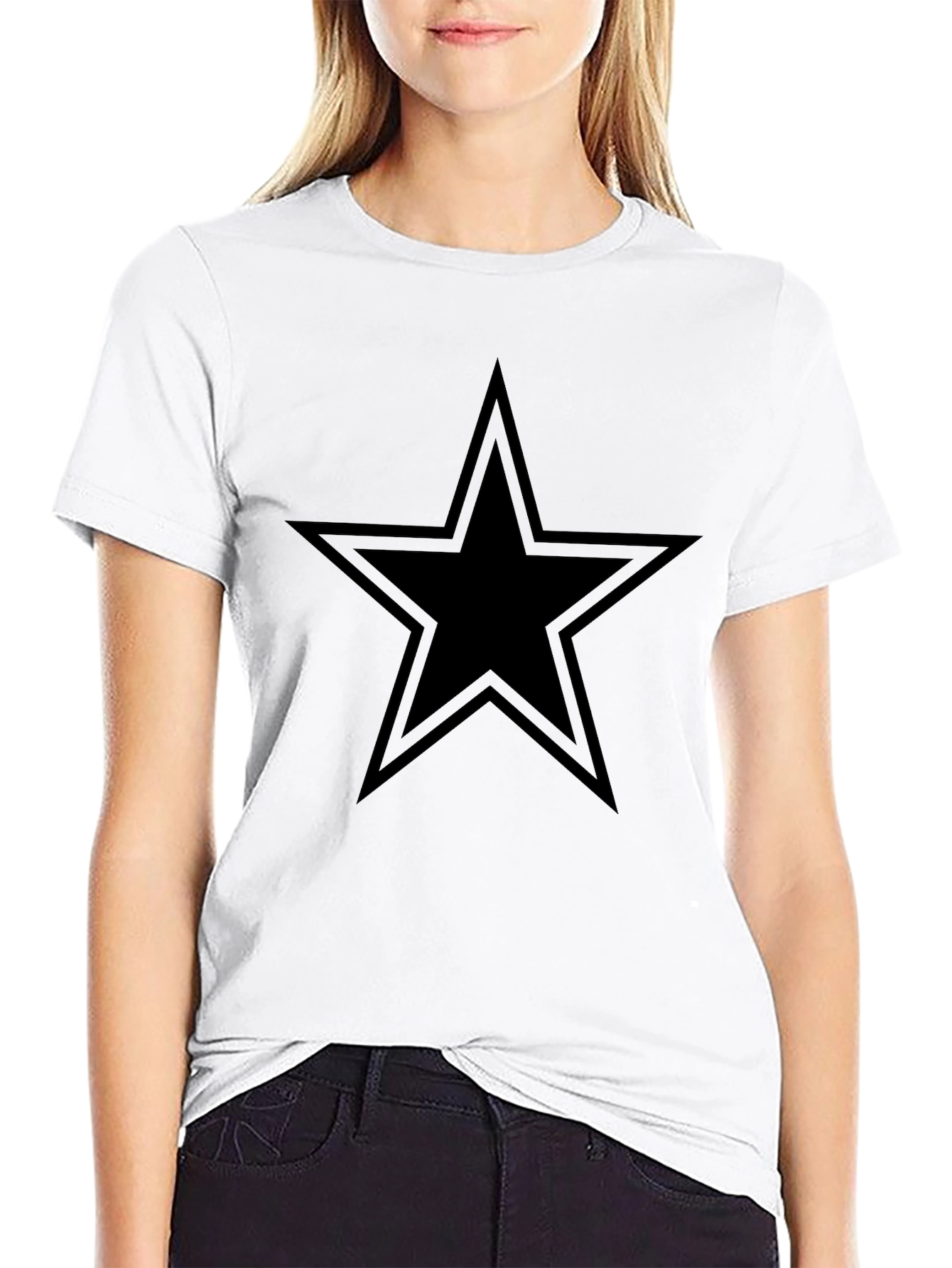 Black Star Graphic Tee - Casual Cotton Shirt