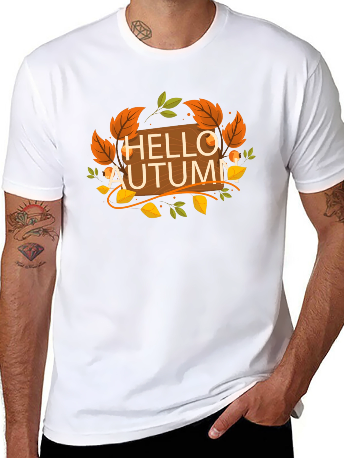 Hello Autumn T-Shirt - Fall Season Graphic Tee