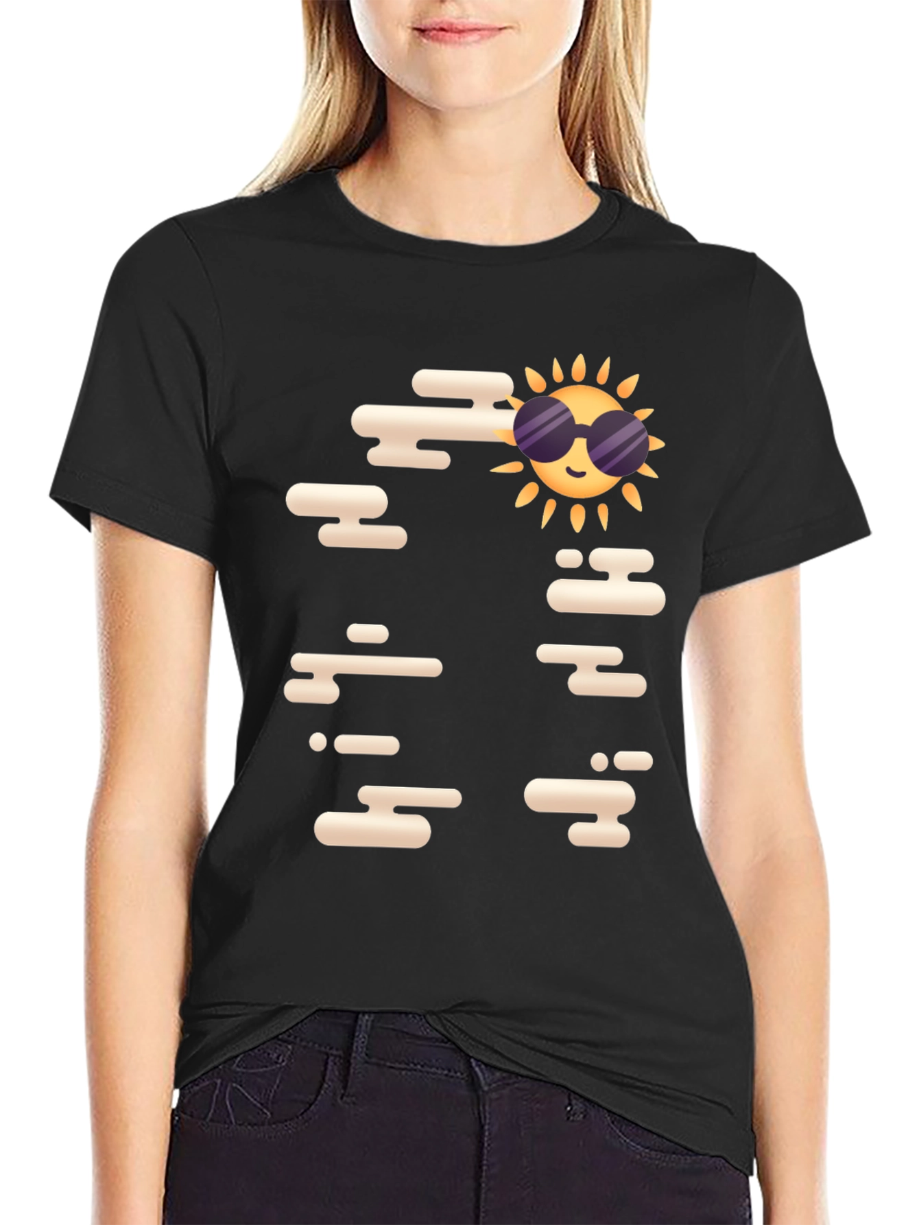 Cool Sun Graphic Tee - Black Casual T-Shirt