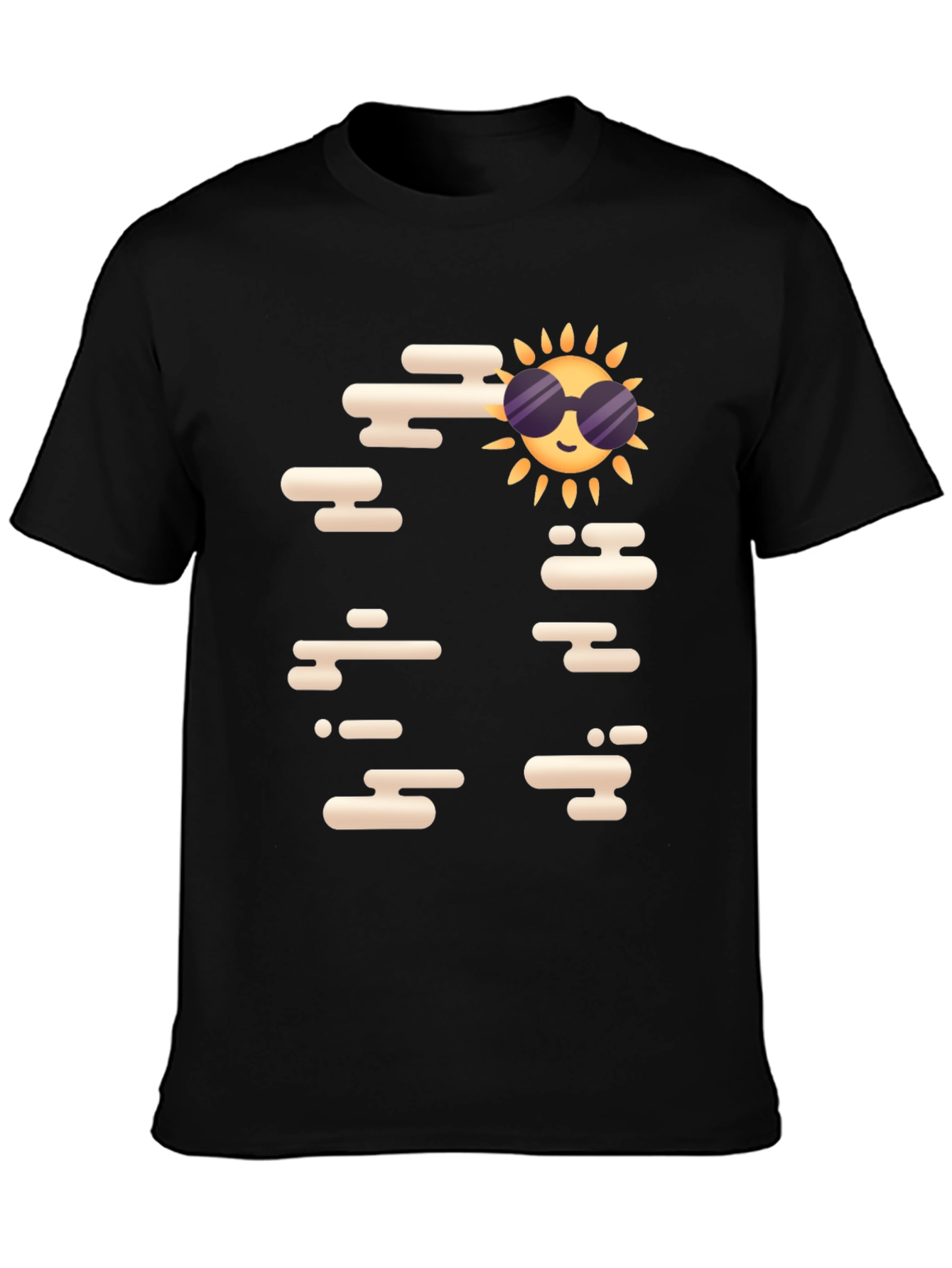 Cool Sun Graphic Tee - Black Casual T-Shirt
