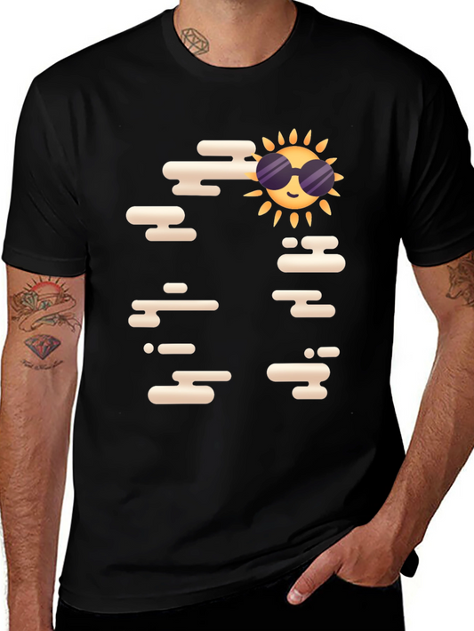 Cool Sun Graphic Tee - Black Casual T-Shirt