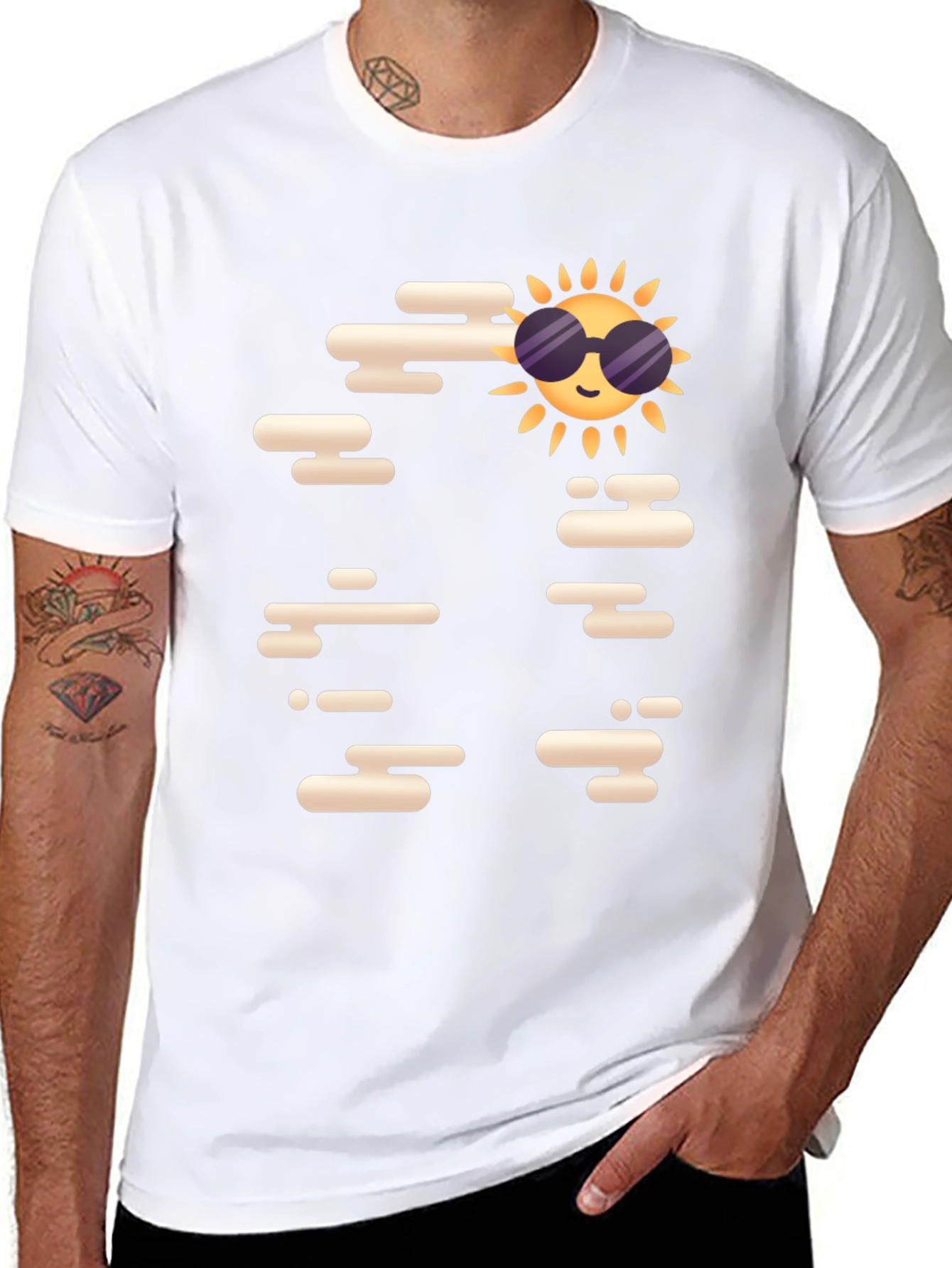 Cool Sun Graphic Tee - Black Casual T-Shirt