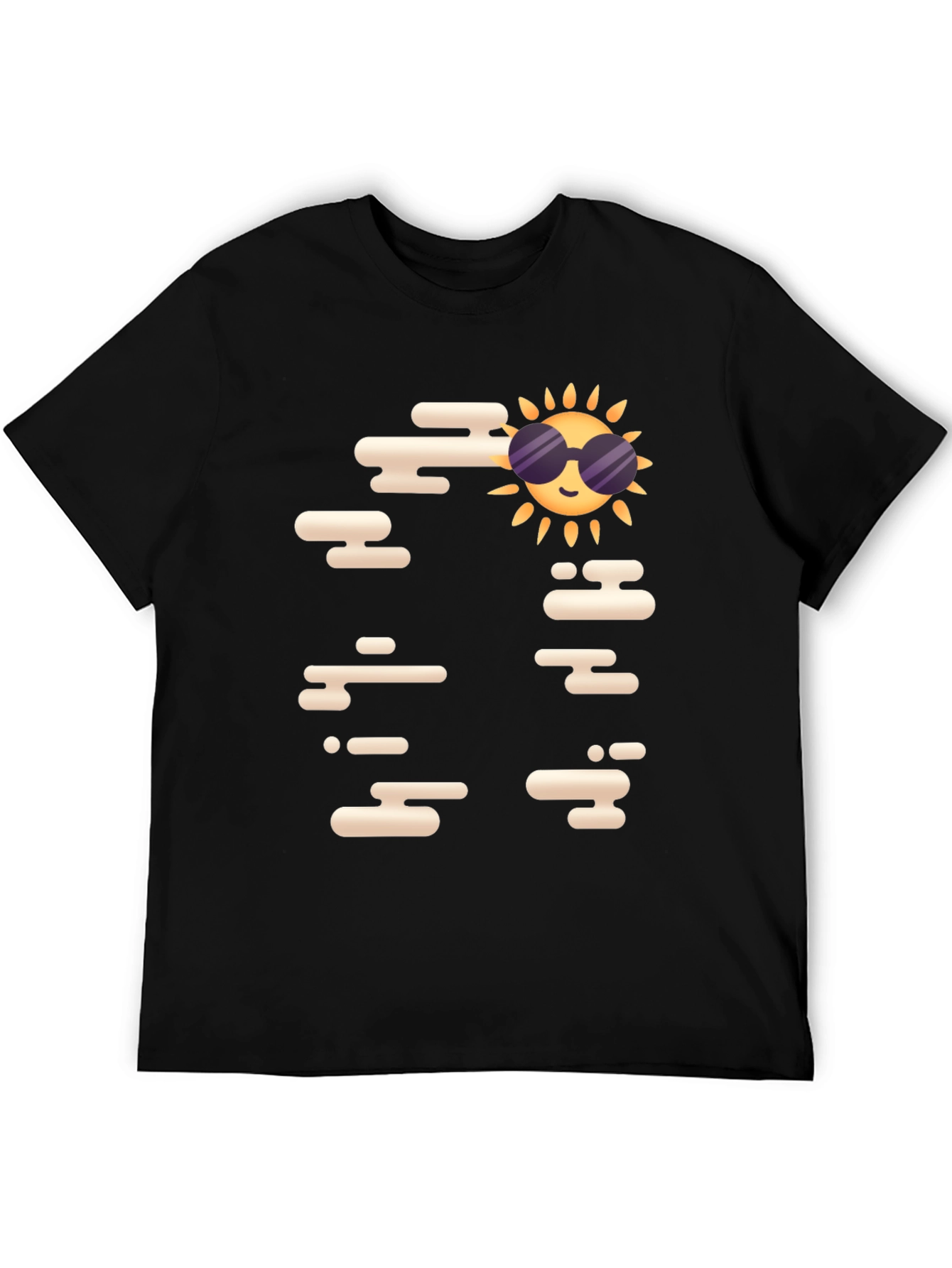 Cool Sun Graphic Tee - Black Casual T-Shirt