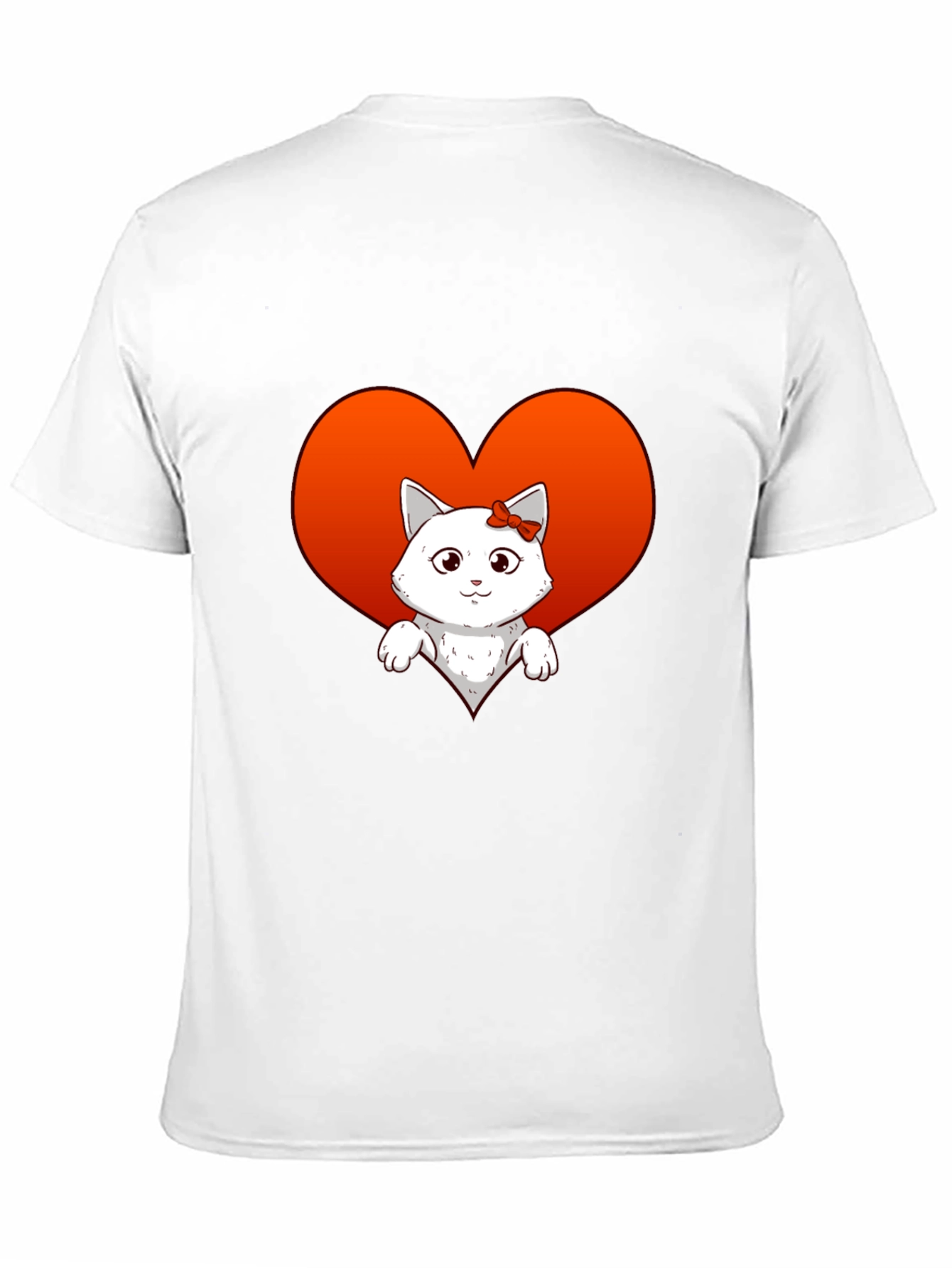 Cute Cat Heart T-Shirt - Unisex Black Tee