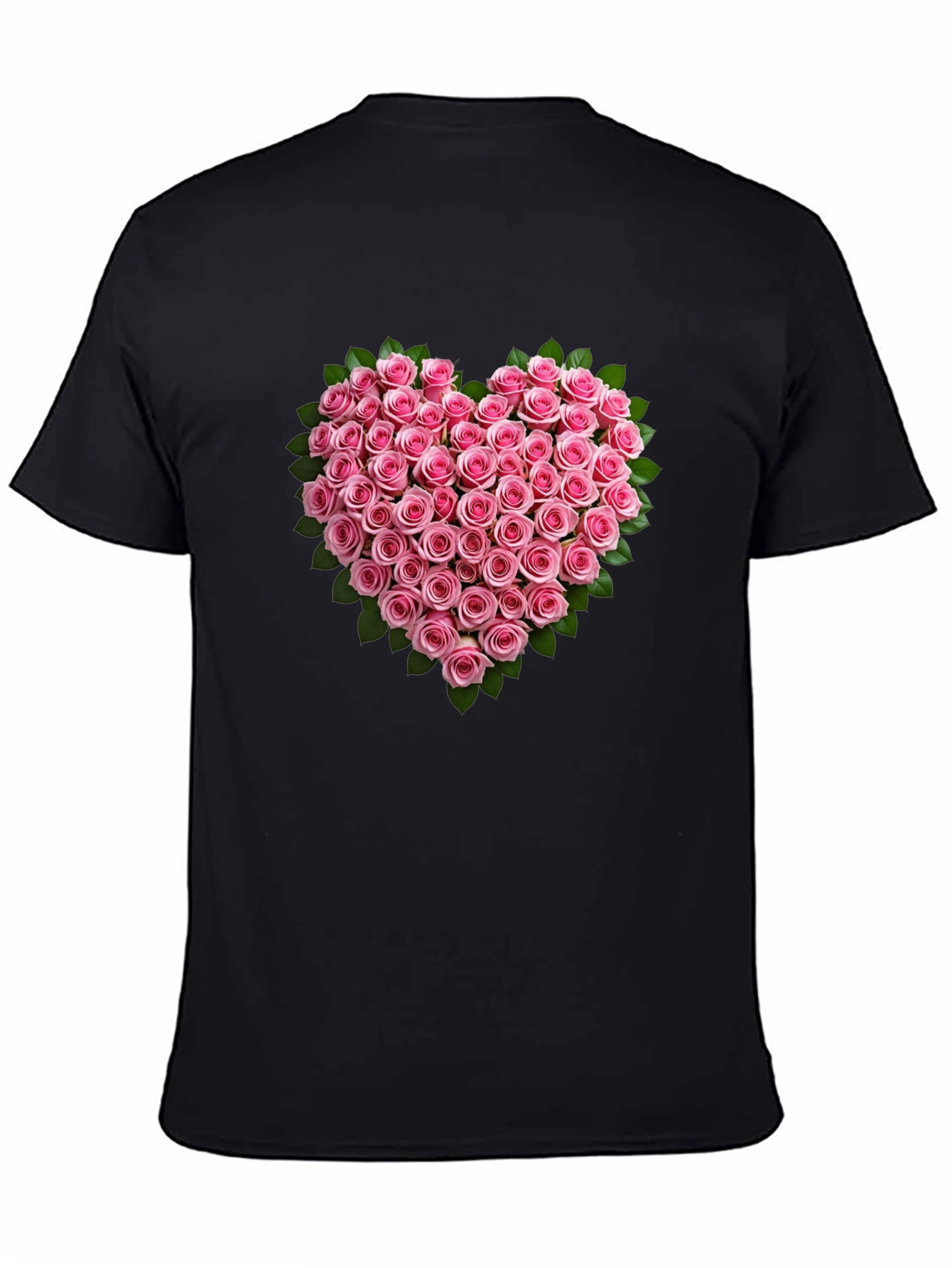Heart Roses Black T-Shirt