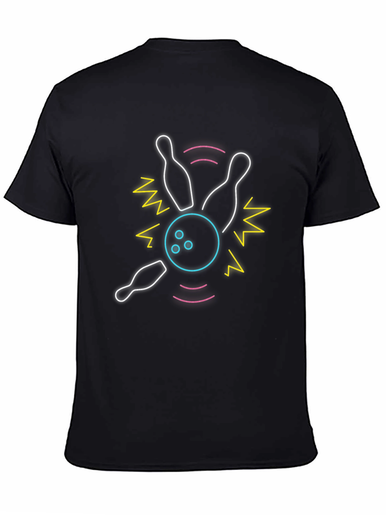 Neon Bowling Strike T-Shirt - Retro Style Tee