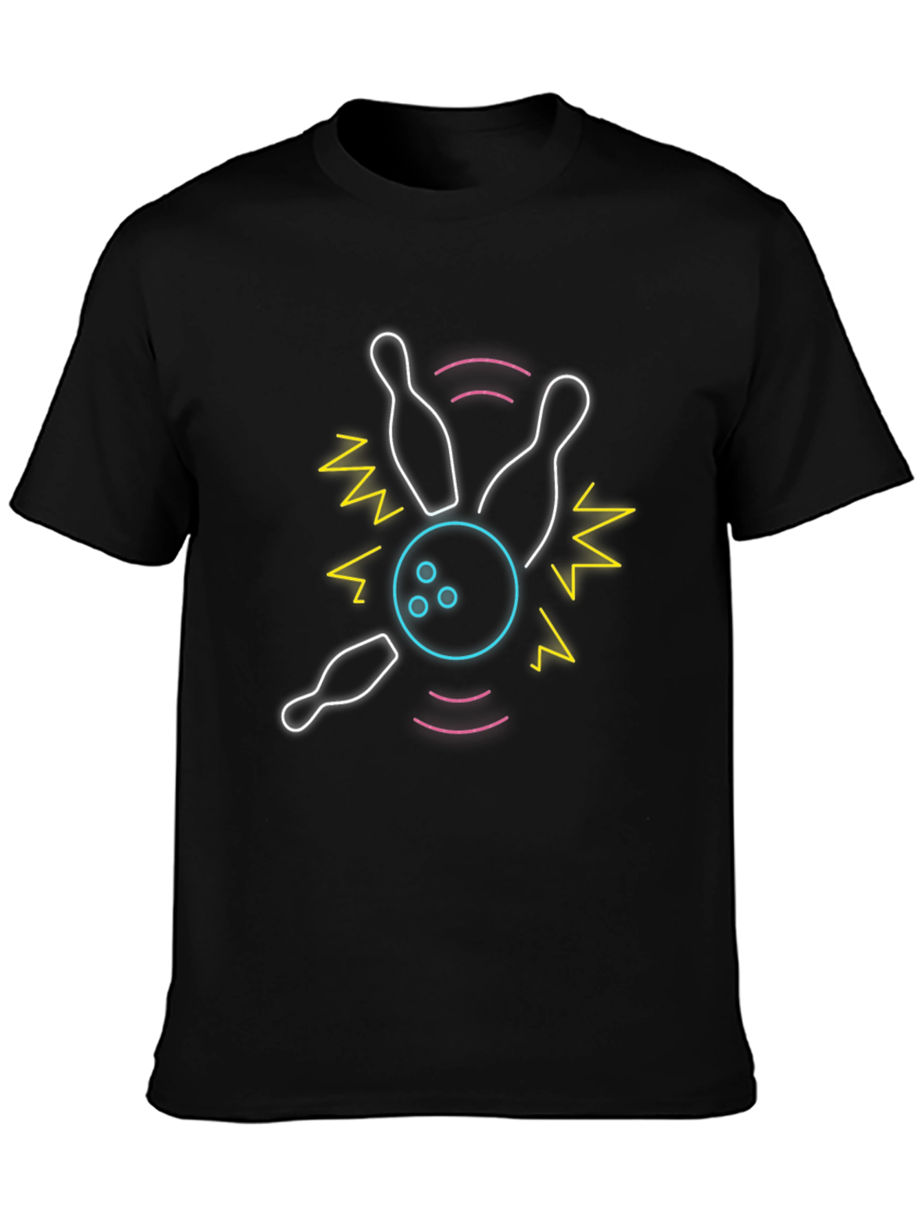 Neon Bowling Strike T-Shirt - Retro Style Tee