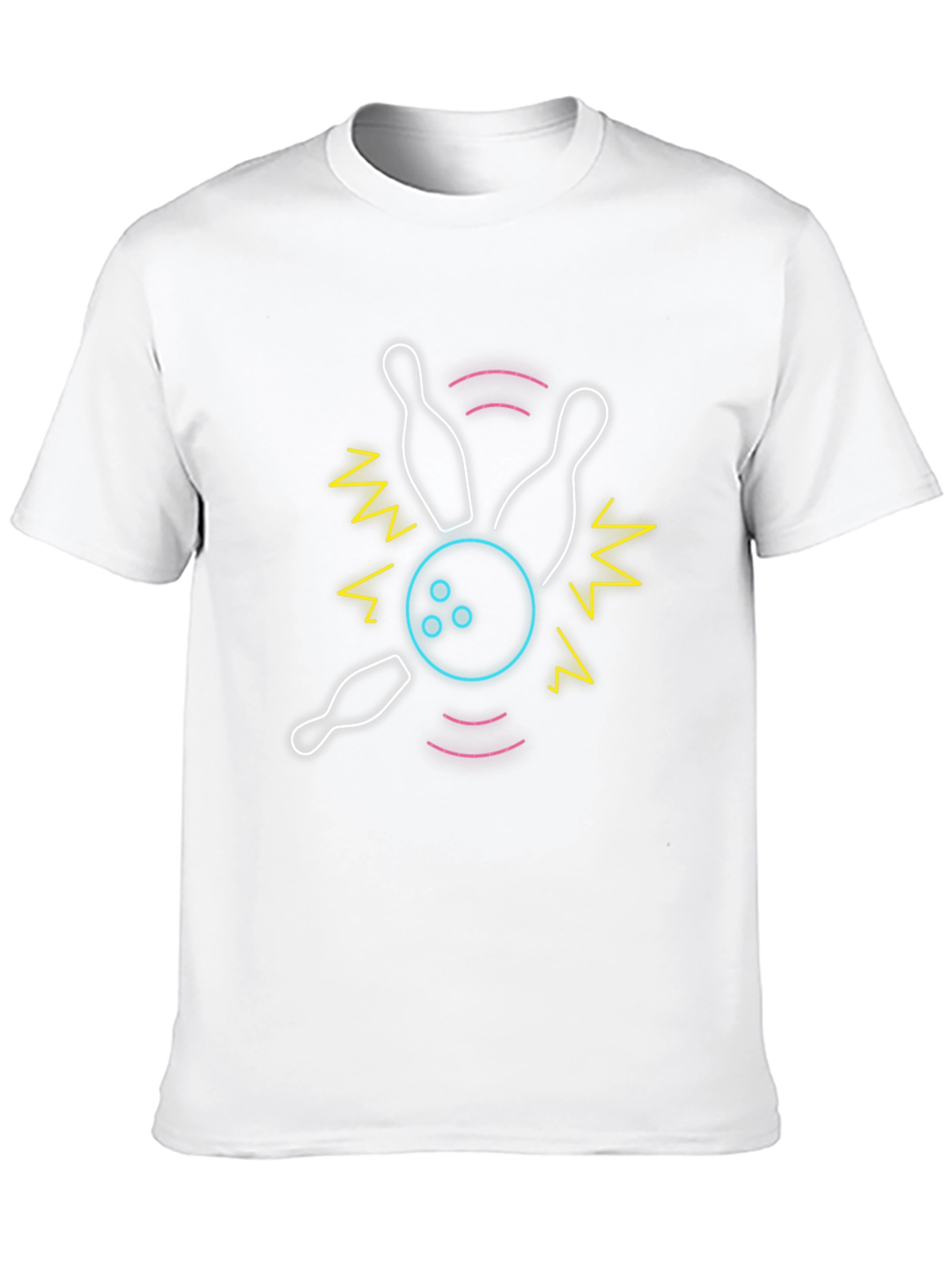 Neon Bowling Strike T-Shirt - Retro Style Tee