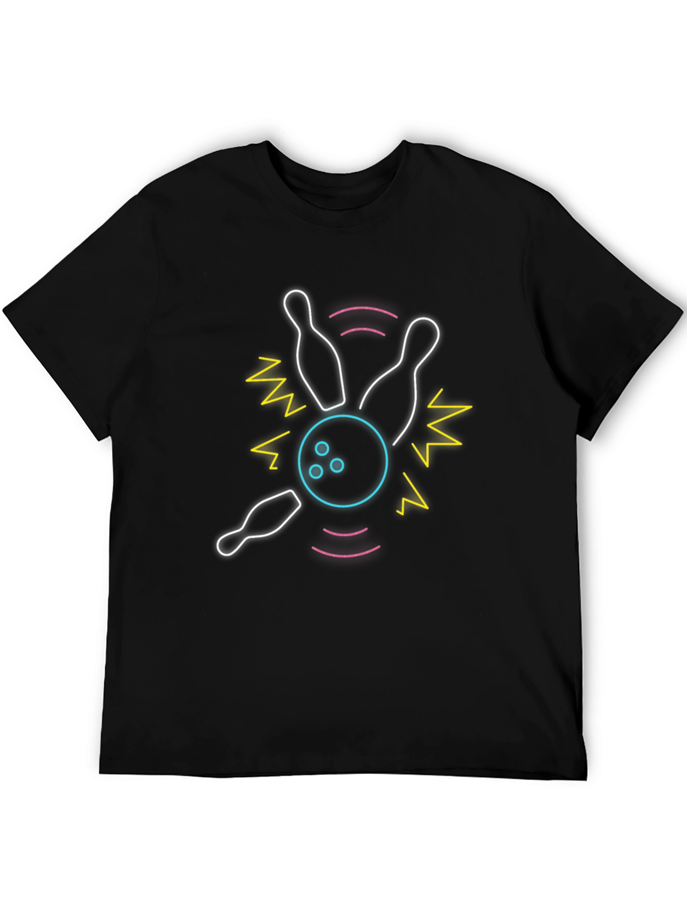 Neon Bowling Strike T-Shirt - Retro Style Tee