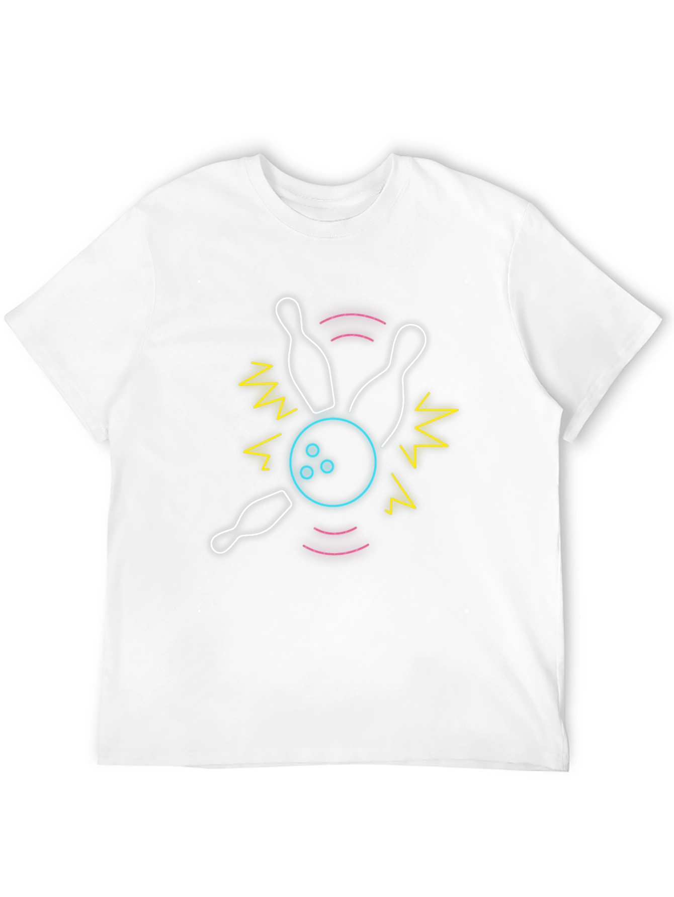 Neon Bowling Strike T-Shirt - Retro Style Tee