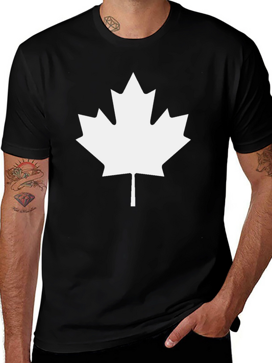 Maple Leaf Graphic Tee - Black Cotton