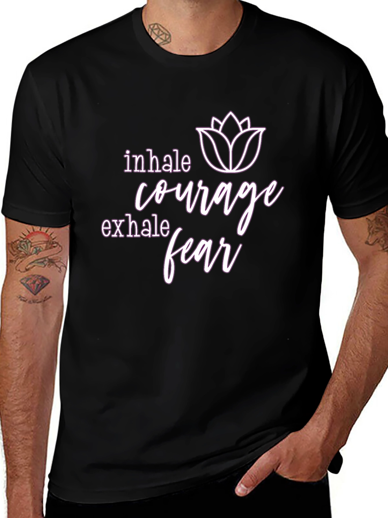 Inhale Courage Exhale Fear Graphic T-Shirt