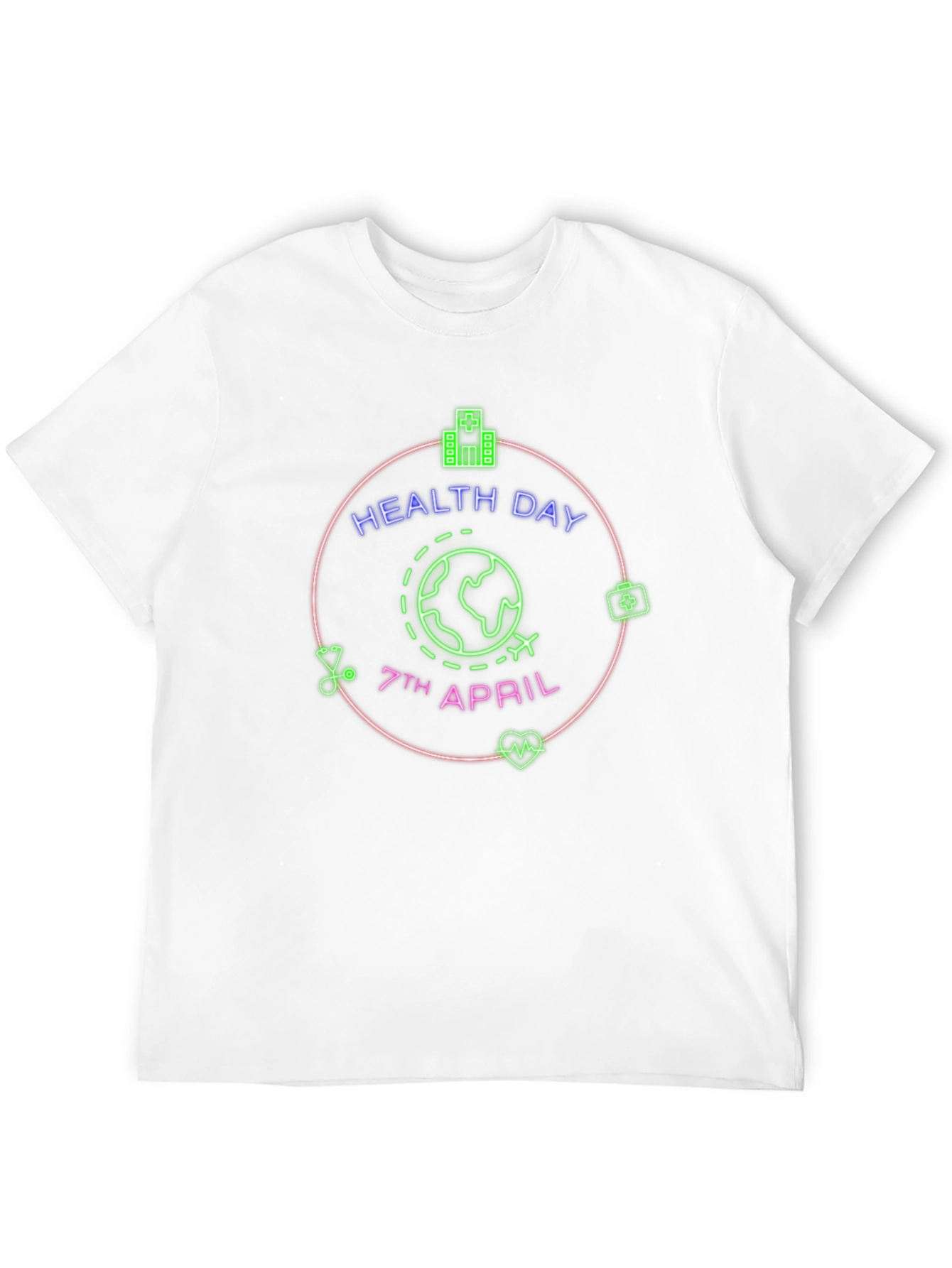 World Health Day T-Shirt - Neon Design Black