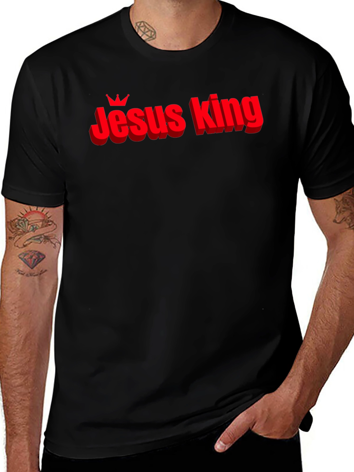 Jesus King Graphic T-Shirt - Christian Apparel