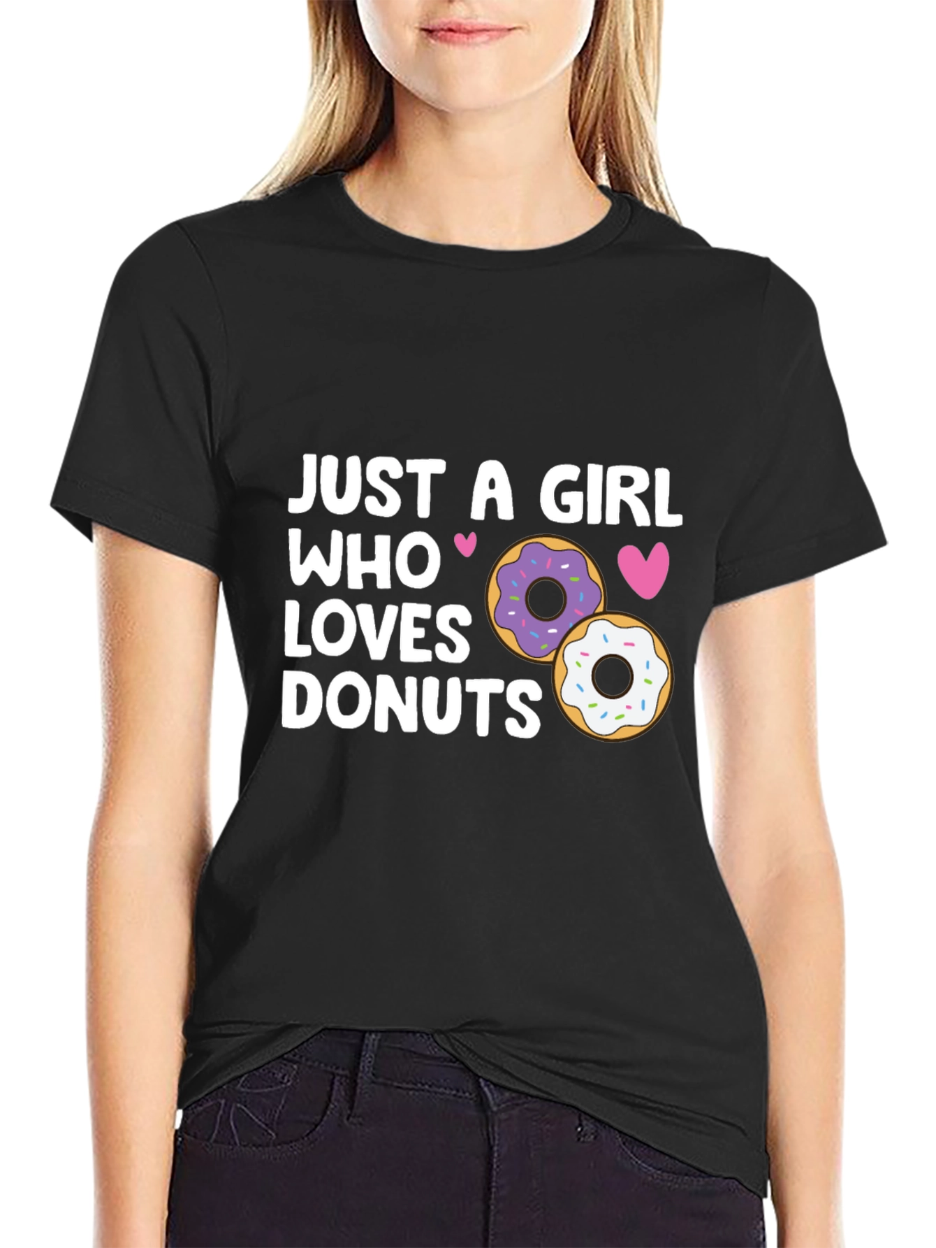 Girl Loves Donuts Graphic Tee - Casual Style