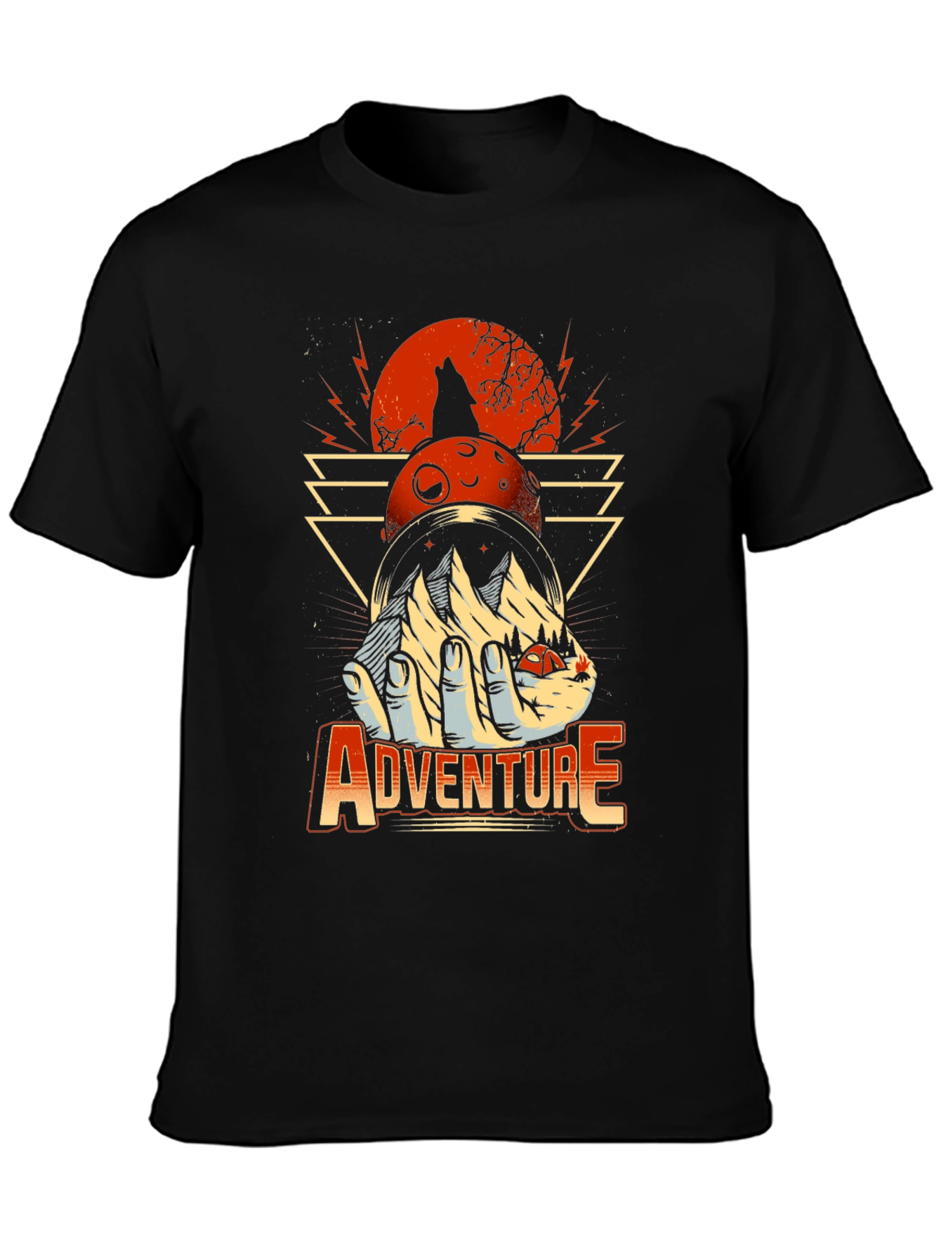 Adventure Graphic Print T-Shirt - Wolf Moon Design