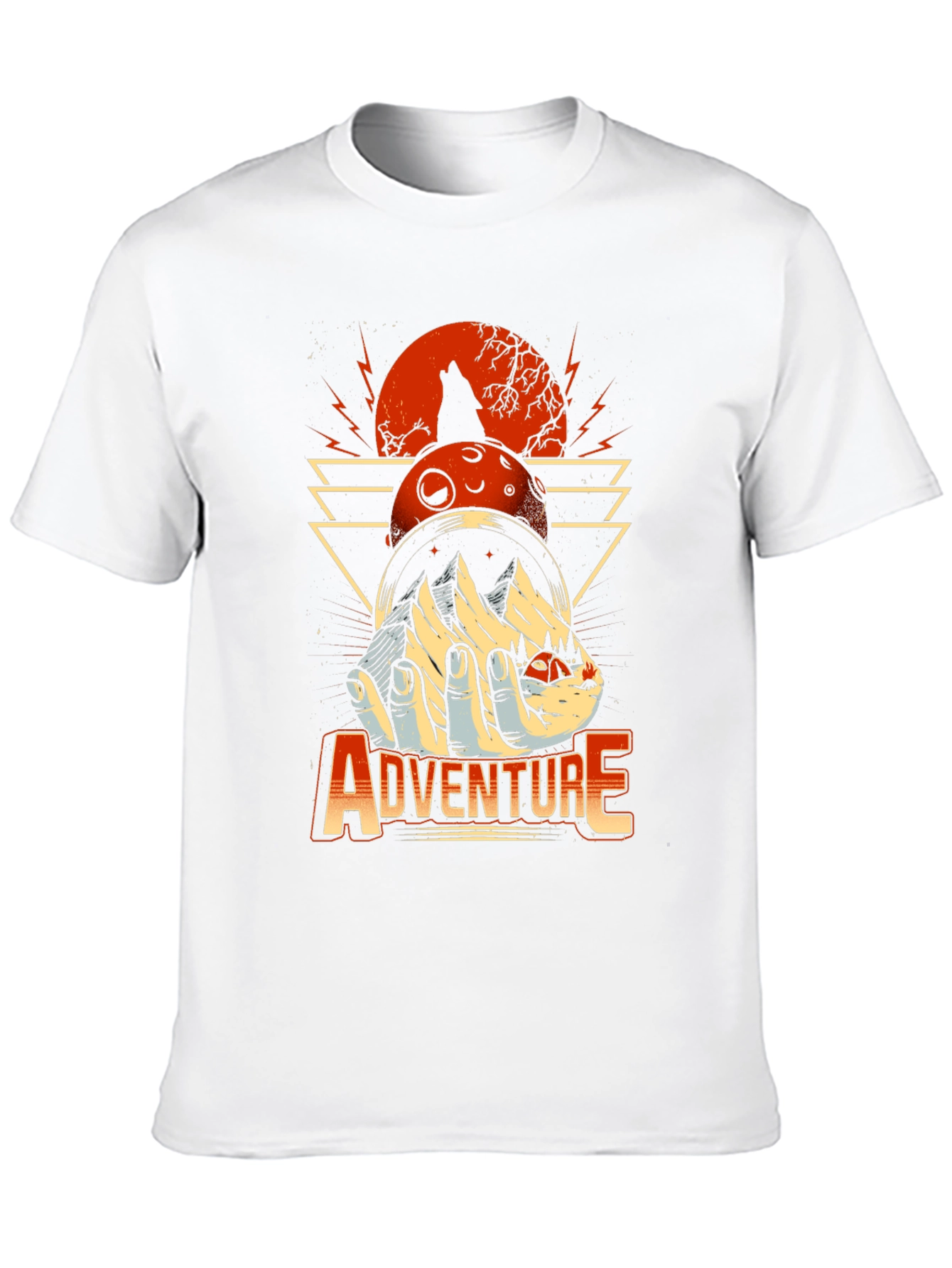 Adventure Graphic Print T-Shirt - Wolf Moon Design