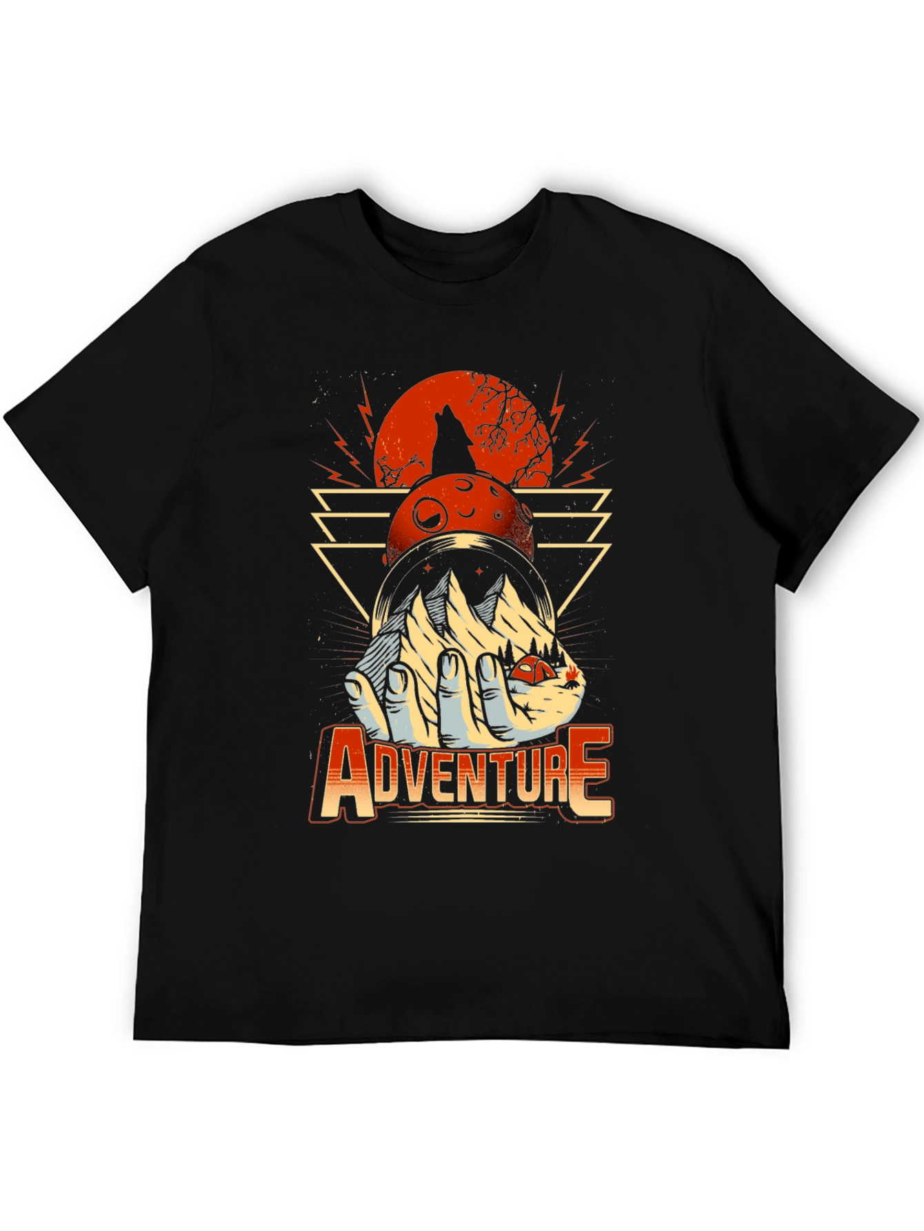 Adventure Graphic Print T-Shirt - Wolf Moon Design