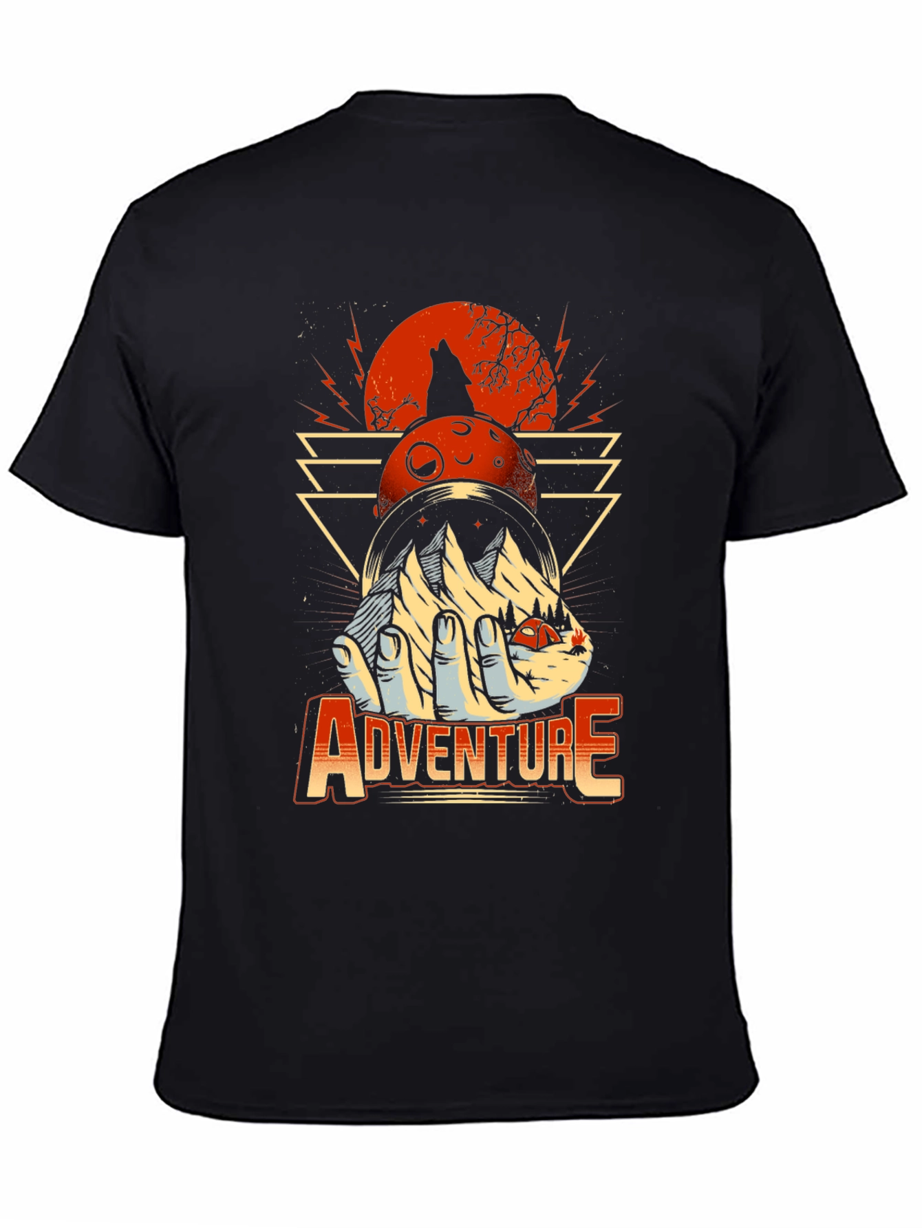 Adventure Graphic Print T-Shirt - Wolf Moon Design