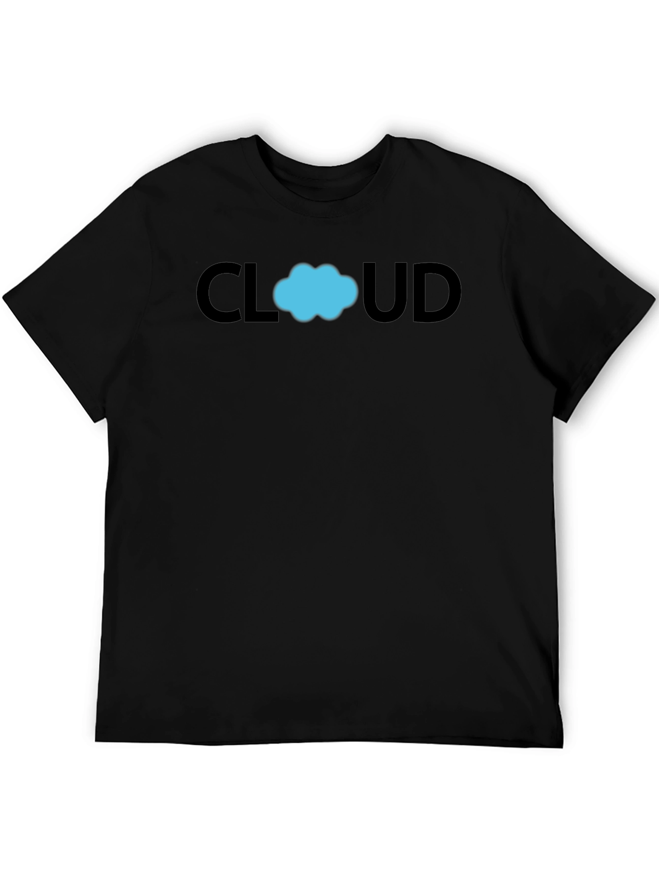 Cloud Graphic T-Shirt - Black Cotton Casual Tee