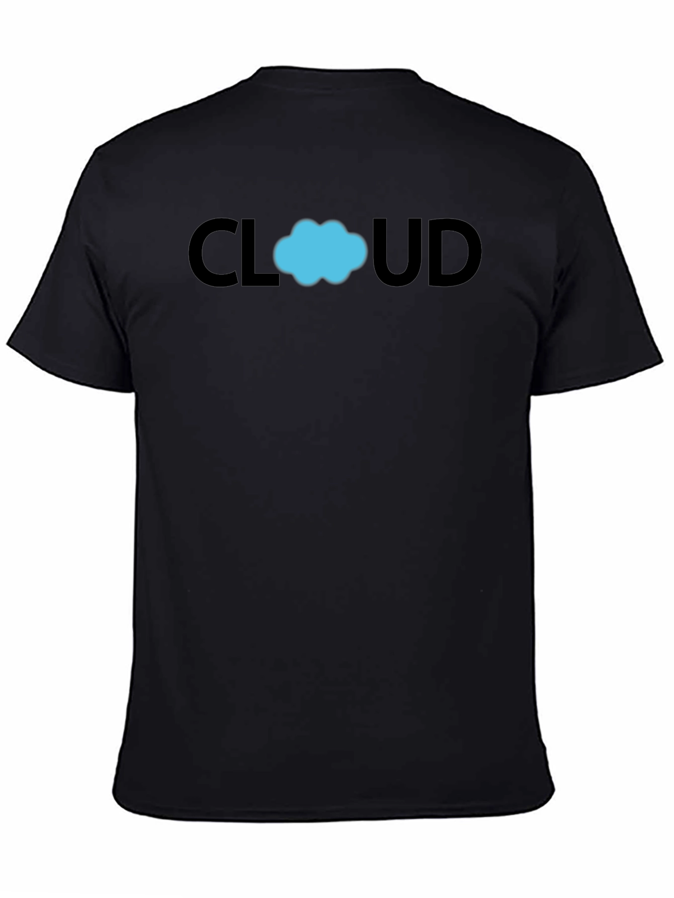 Cloud Graphic T-Shirt - Black Cotton Casual Tee