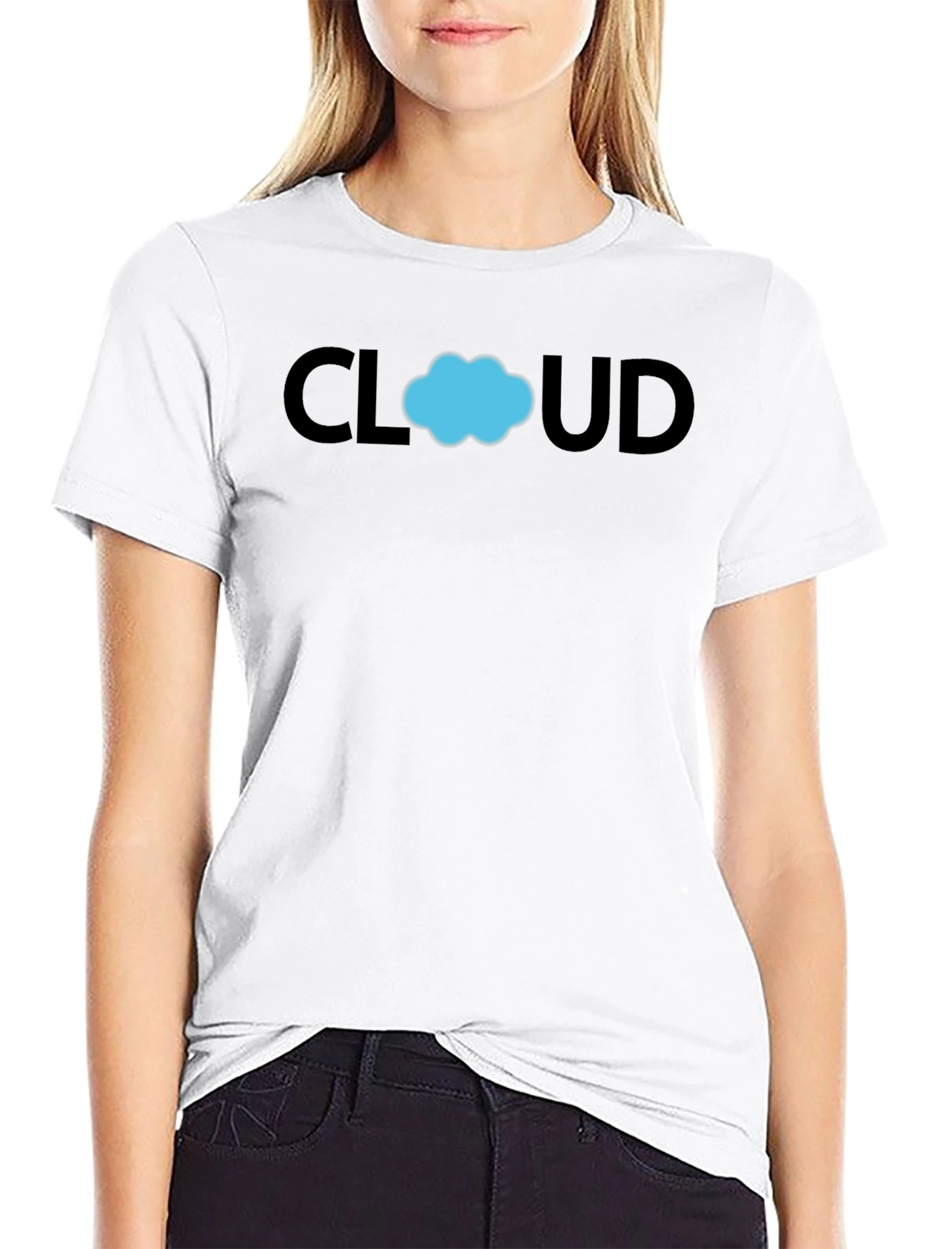 Cloud Graphic T-Shirt - Black Cotton Casual Tee