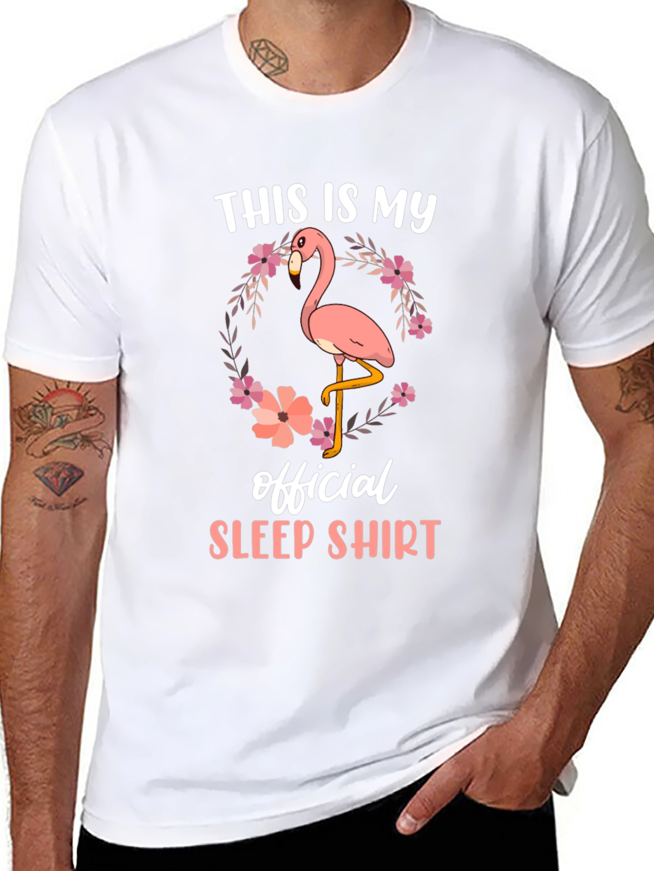 Flamingo Sleep Shirt - Mens Graphic Tee