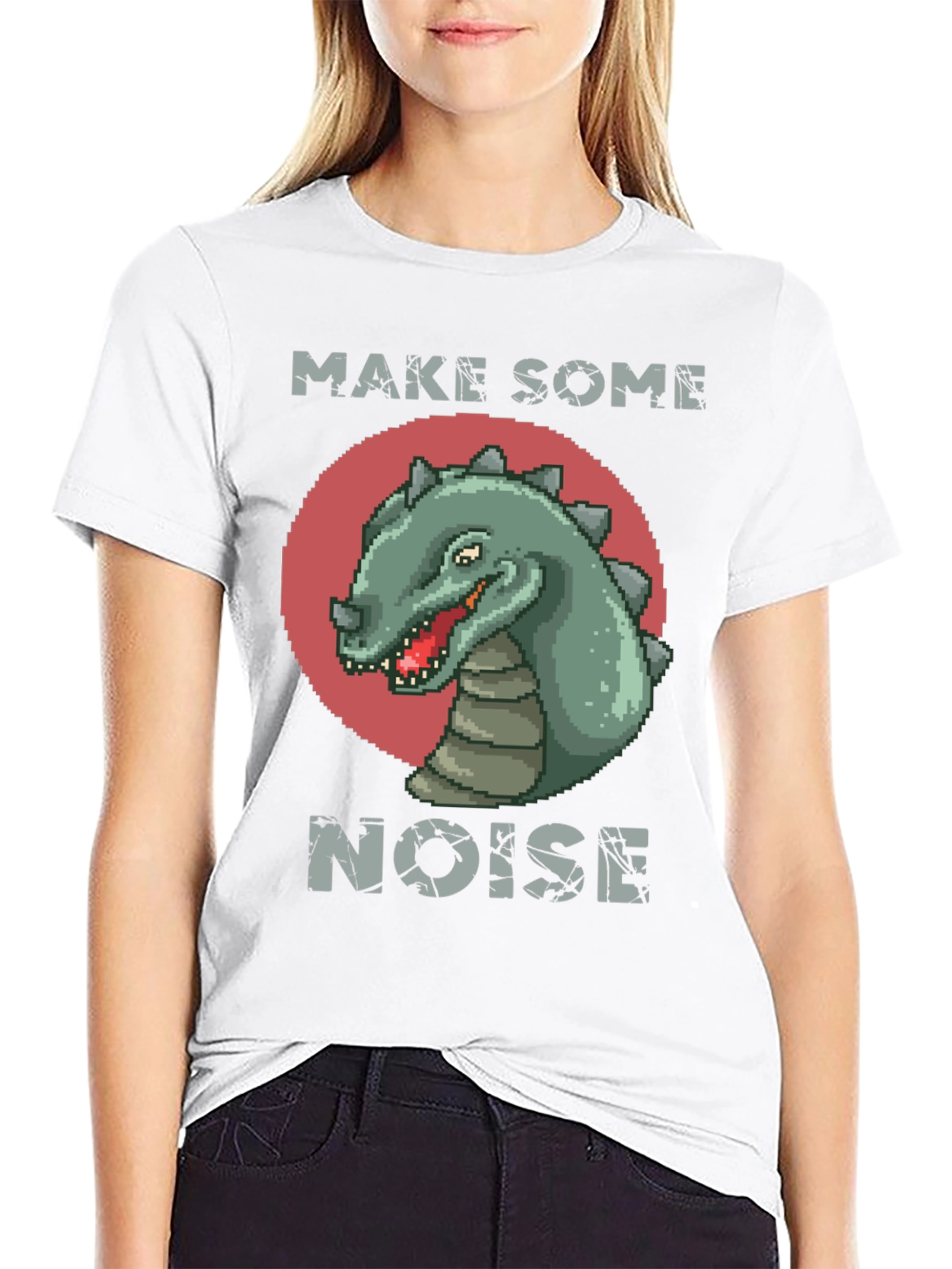 Dinosaur Pixel Art T-Shirt - Make Some Noise