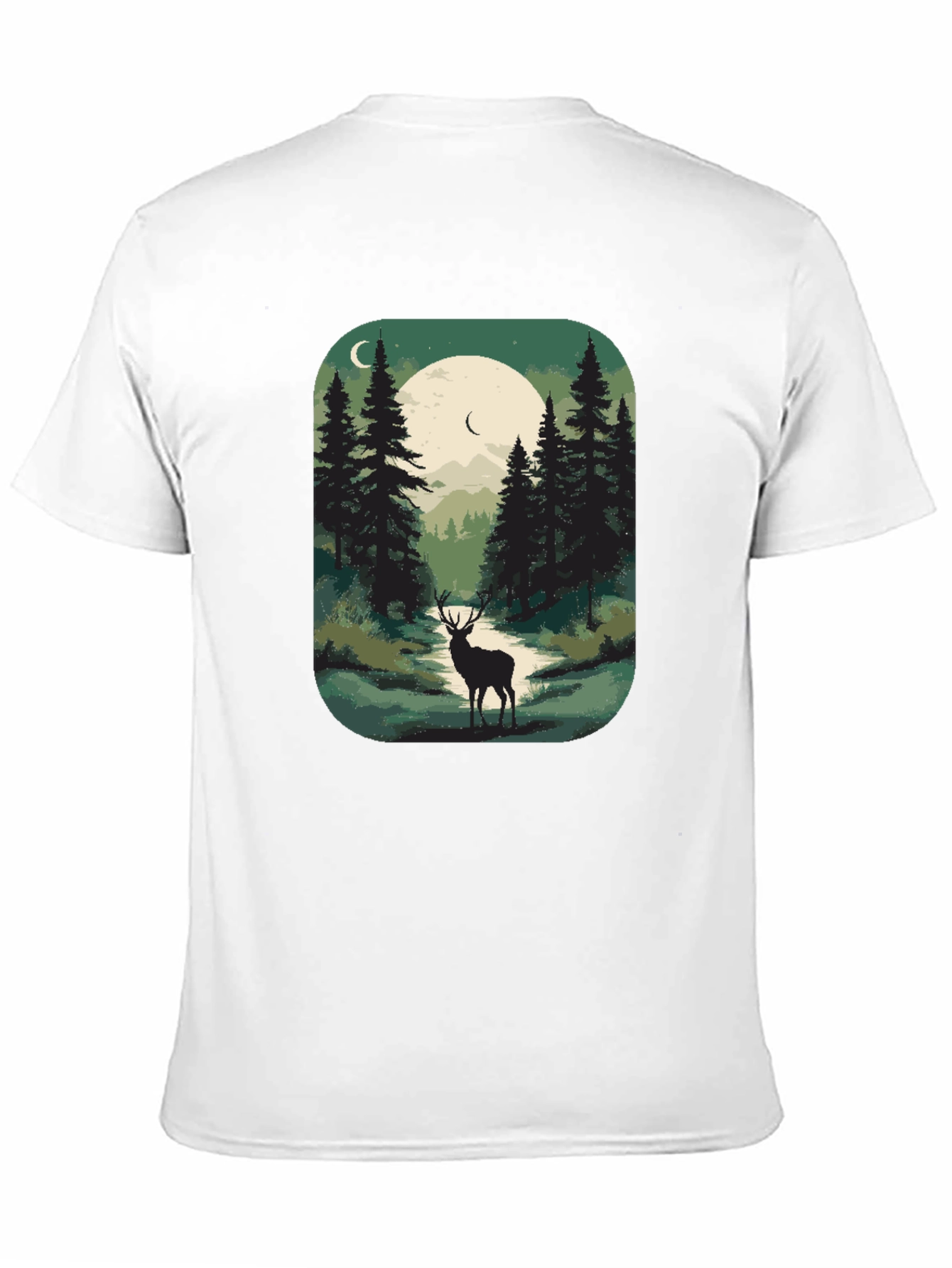 Nature Deer Graphic Tee - Mens Black T-Shirt