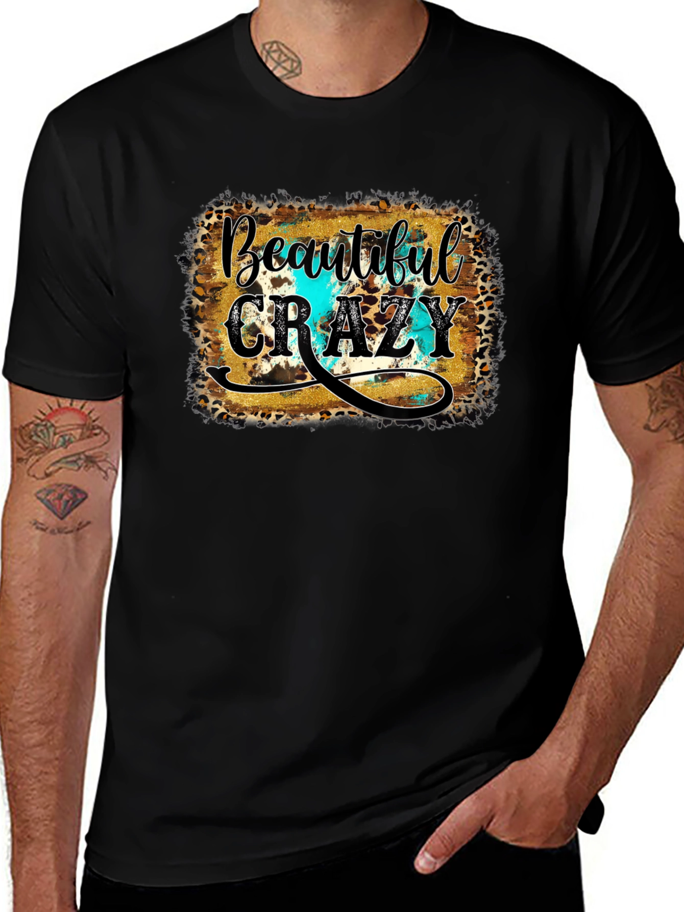 Beautiful Crazy Graphic Tee - Unisex Black T-Shirt