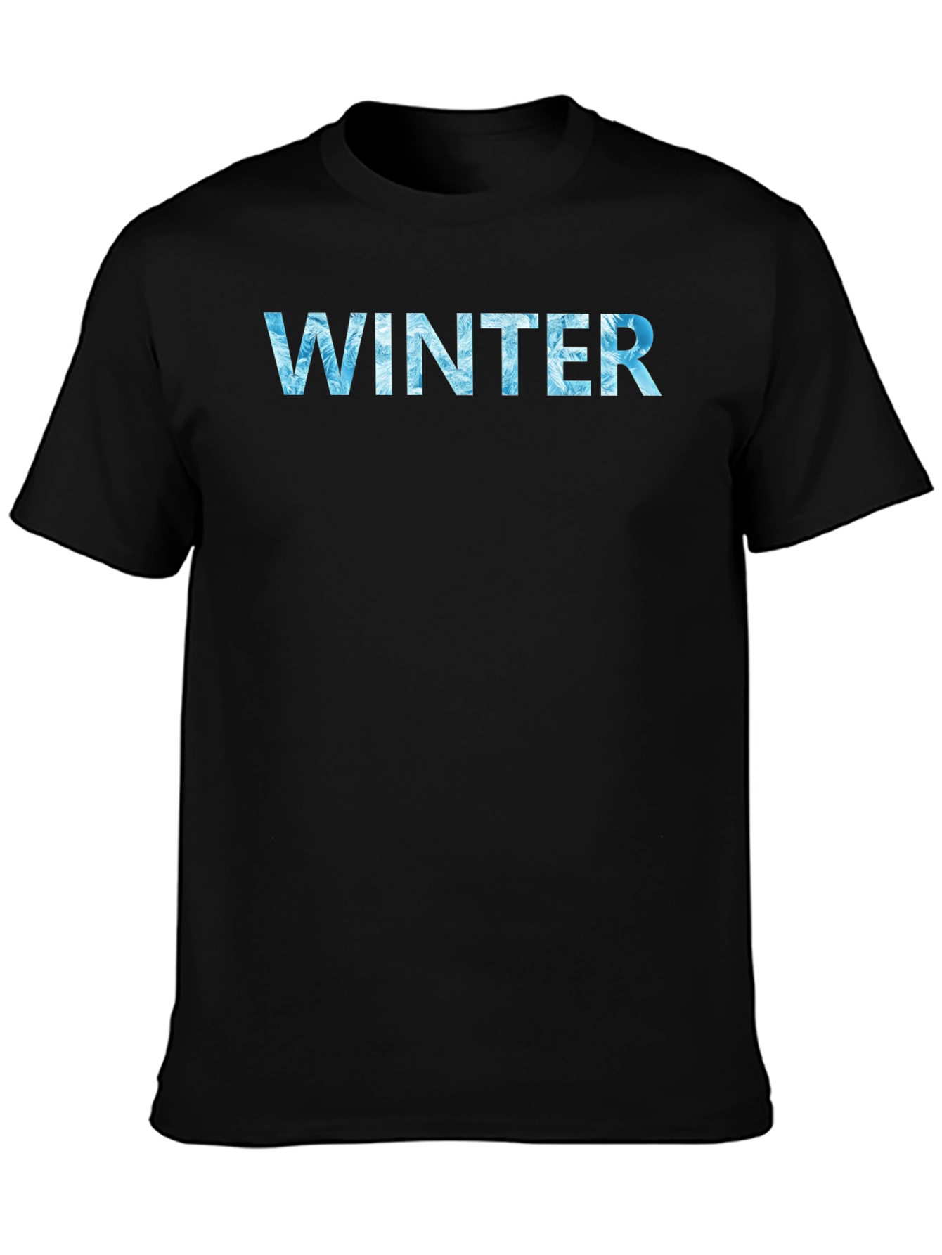 Winter Text Graphic Black T-Shirt