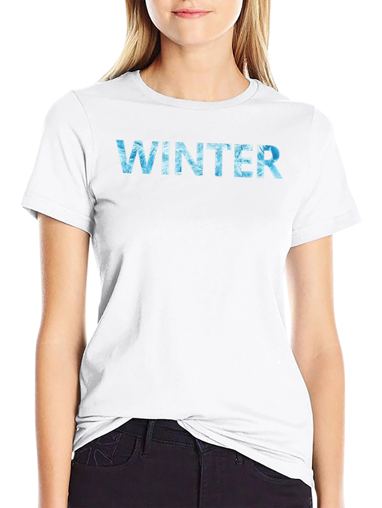 Winter Text Graphic Black T-Shirt