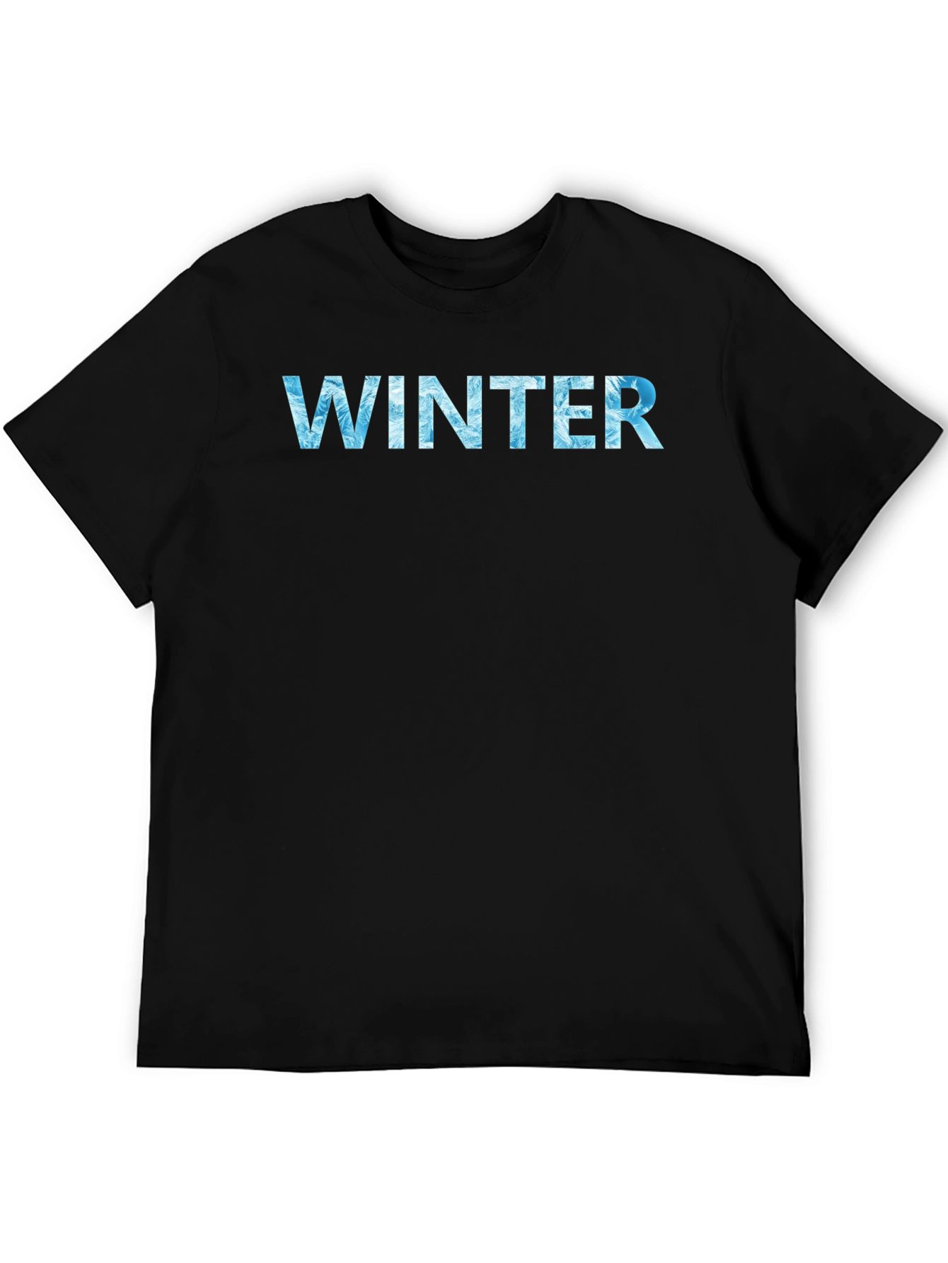 Winter Text Graphic Black T-Shirt