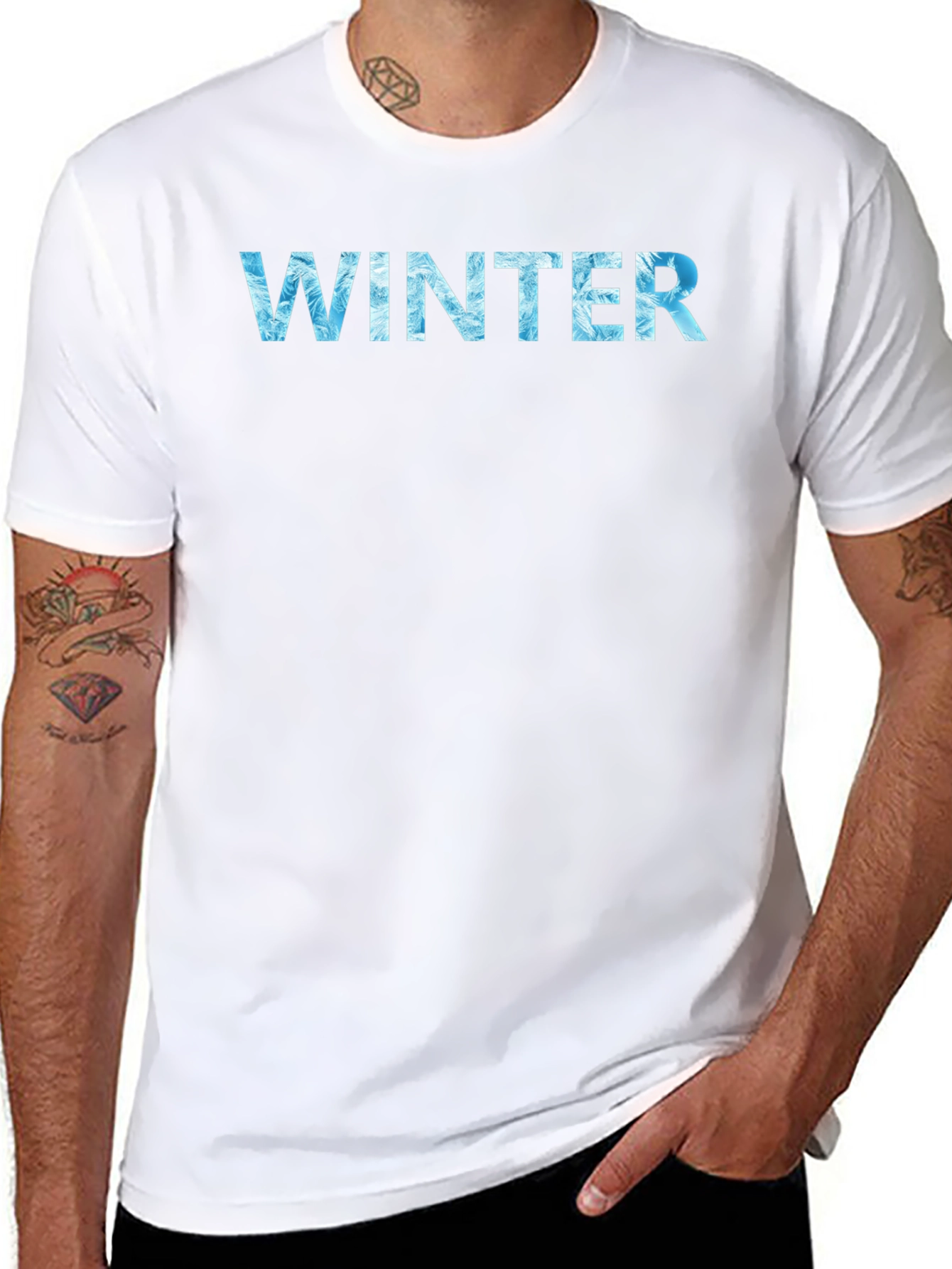 Winter Text Graphic Black T-Shirt