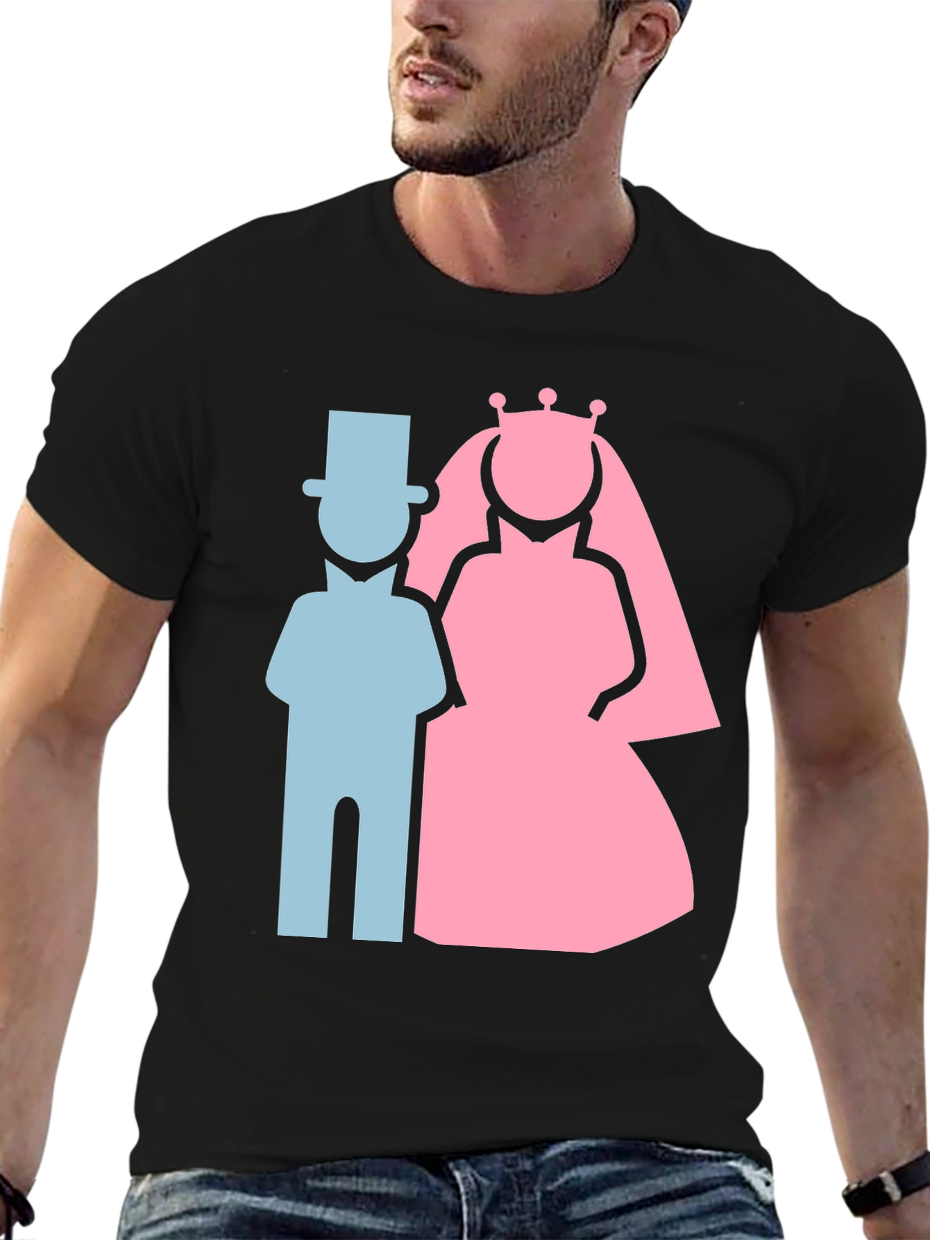Bride and Groom Graphic T-Shirt - Wedding Couple Tee