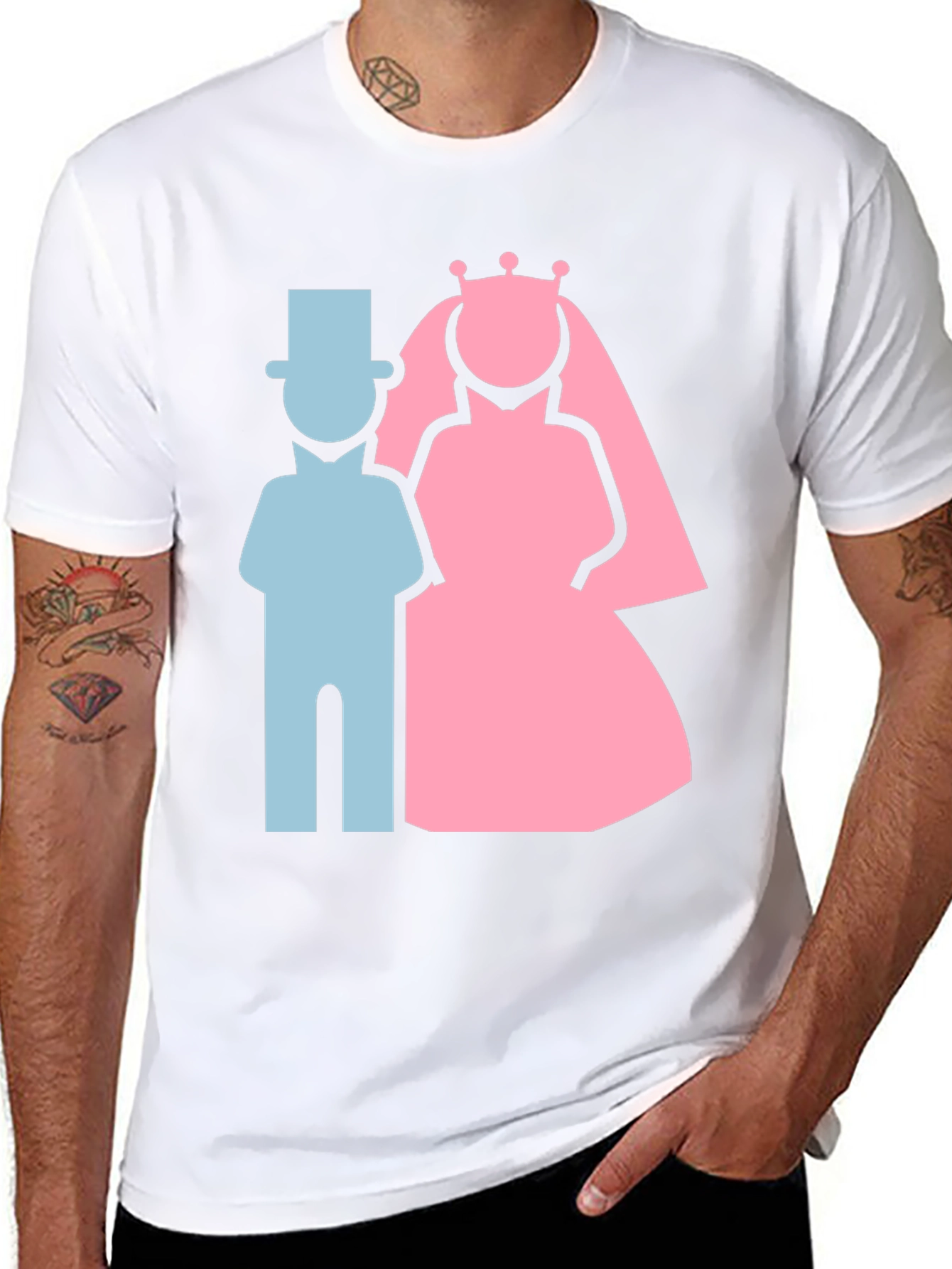 Bride and Groom Graphic T-Shirt - Wedding Couple Tee