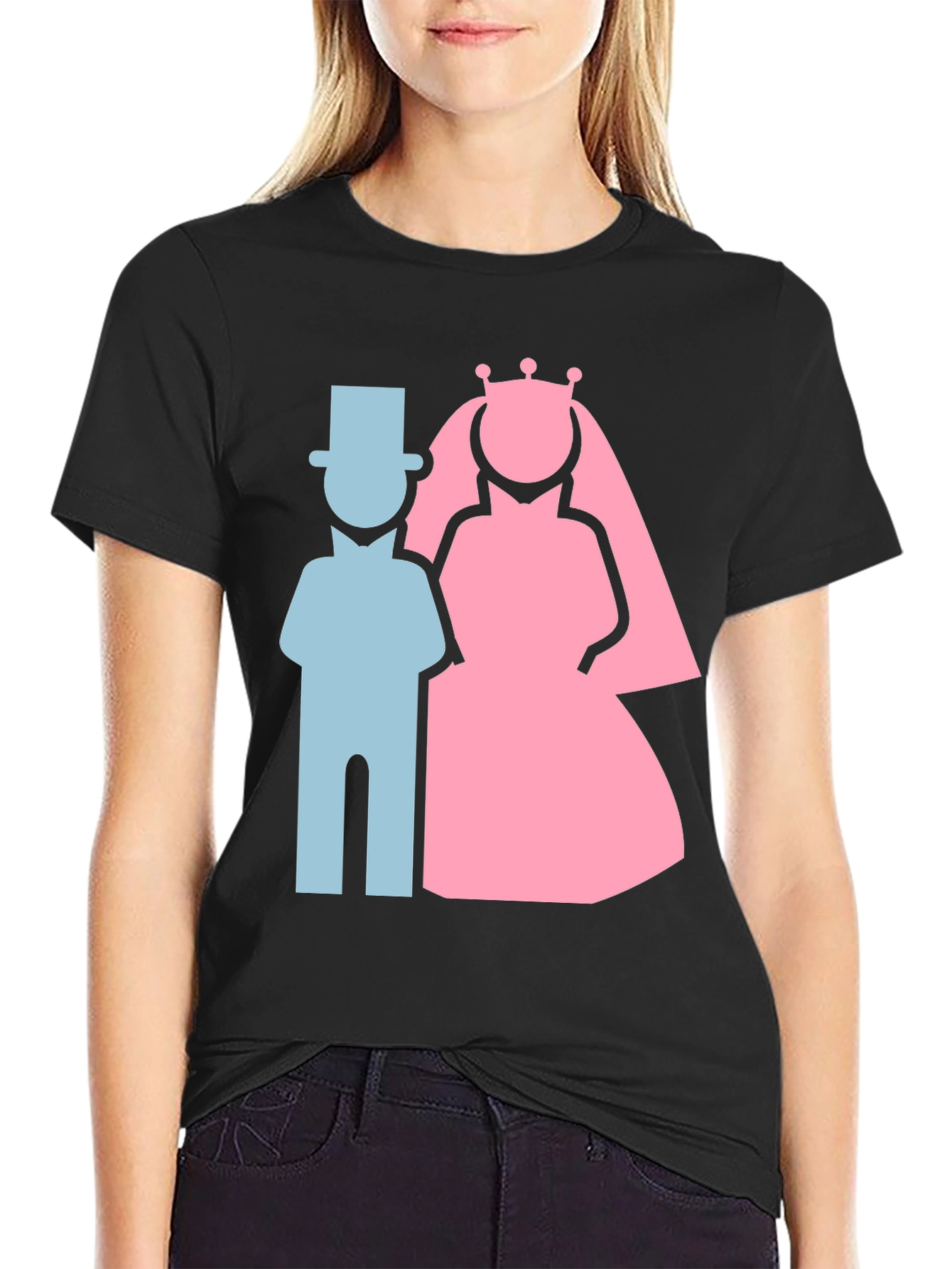 Bride and Groom Graphic T-Shirt - Wedding Couple Tee