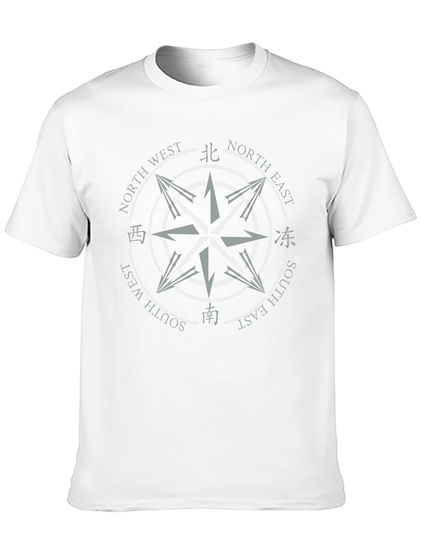 Compass Graphic Print Mens Black T-Shirt