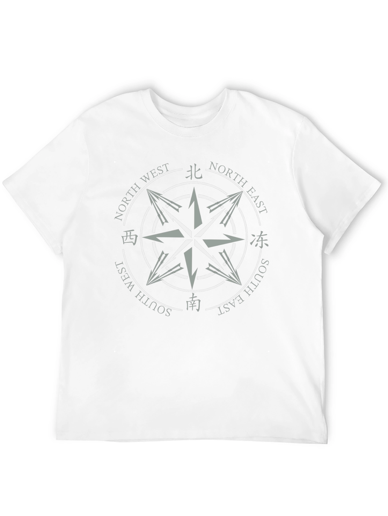 Compass Graphic Print Mens Black T-Shirt