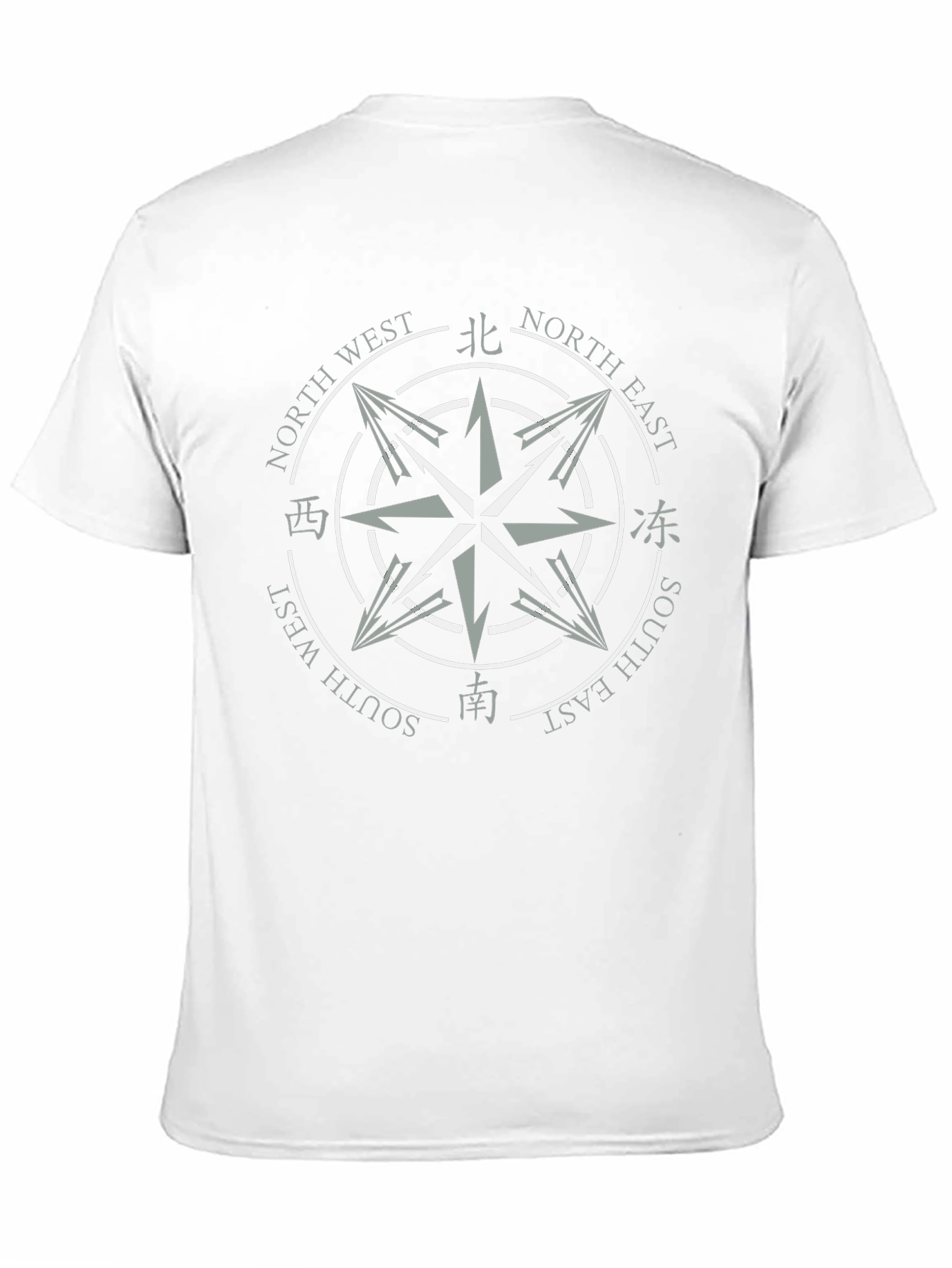 Compass Graphic Print Mens Black T-Shirt