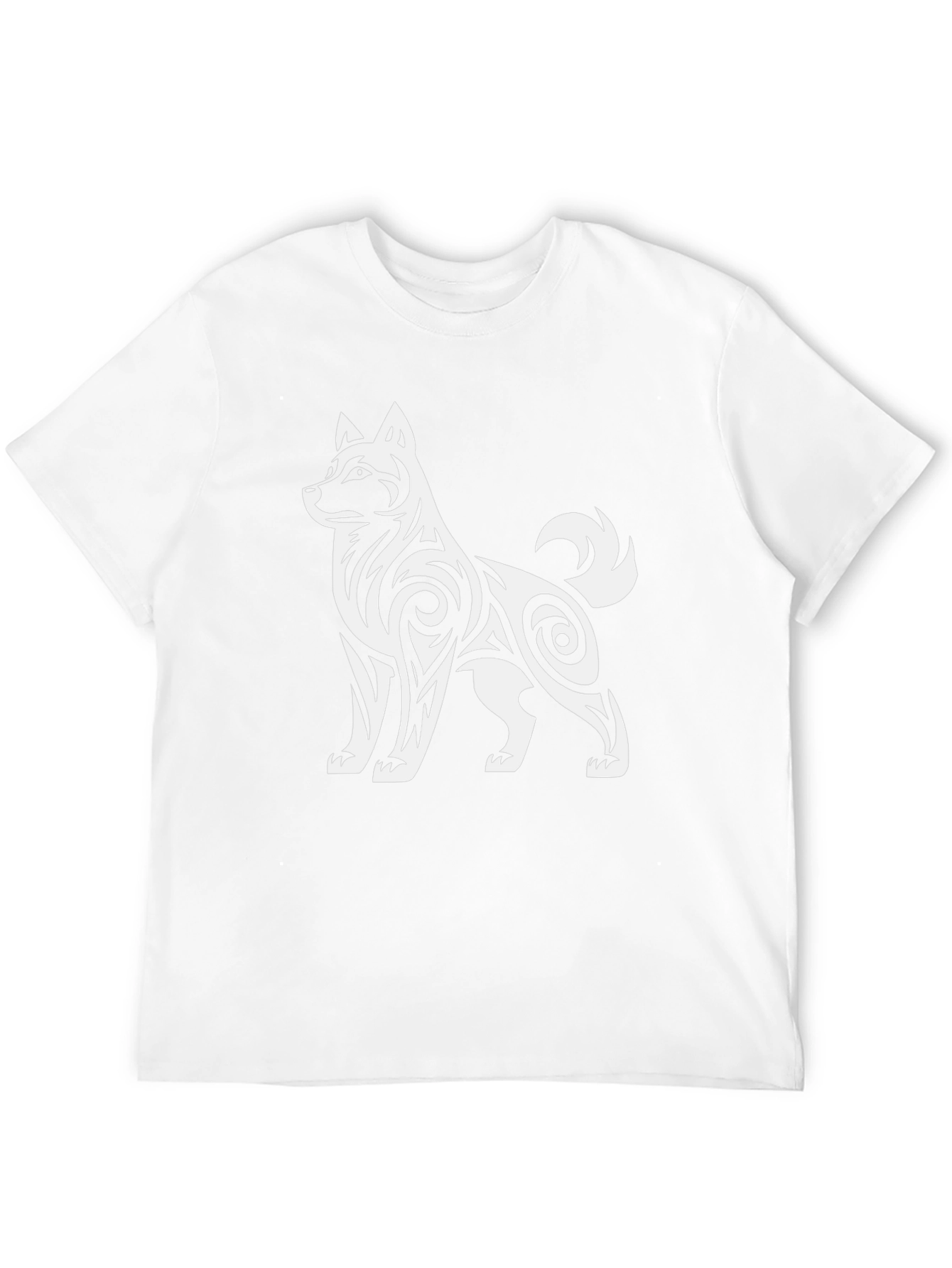 Tribal Dog Graphic T-Shirt - Black