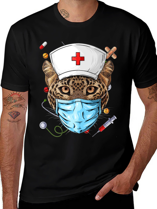 Leopard Nurse Graphic Tee