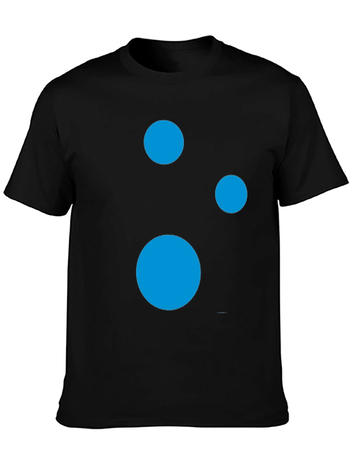 Modern Black T-Shirt with Abstract Blue Circle Design