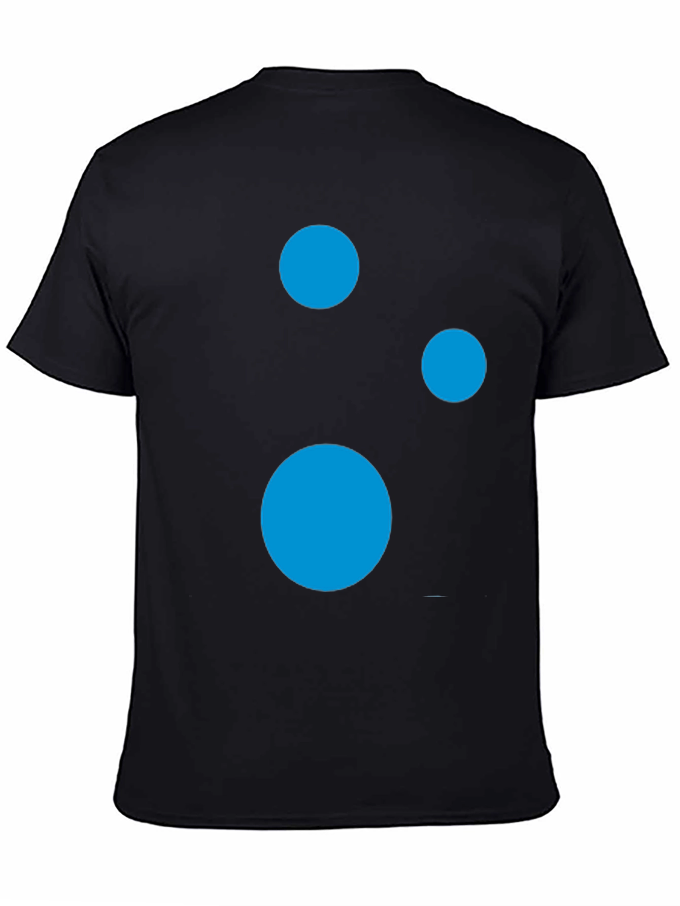 Modern Black T-Shirt with Abstract Blue Circle Design