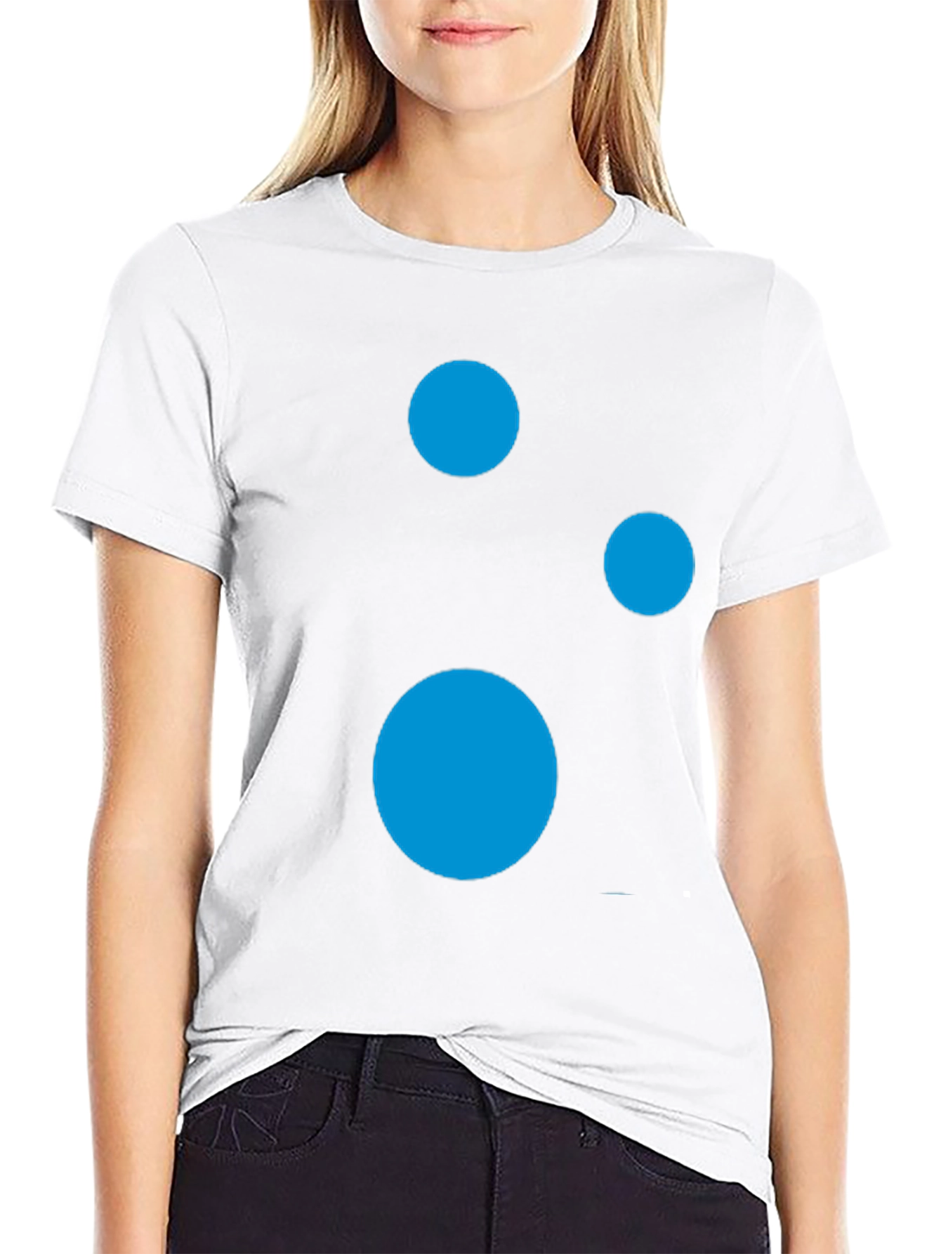 Modern Black T-Shirt with Abstract Blue Circle Design