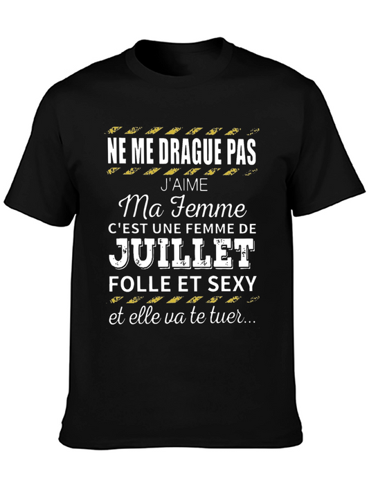 Funny July Wife T-Shirt - French Text