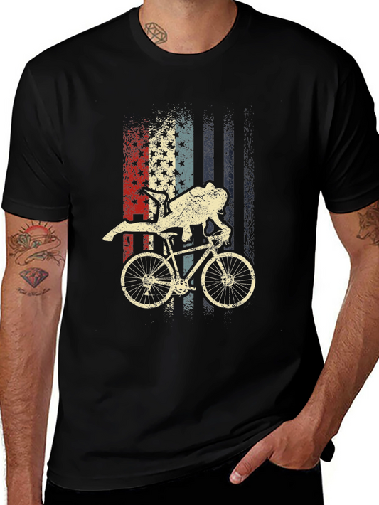 Diver Cyclist American Flag Mens T-Shirt
