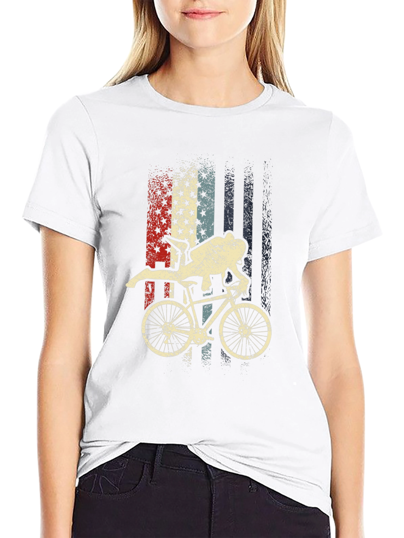 Diver Cyclist American Flag Mens T-Shirt